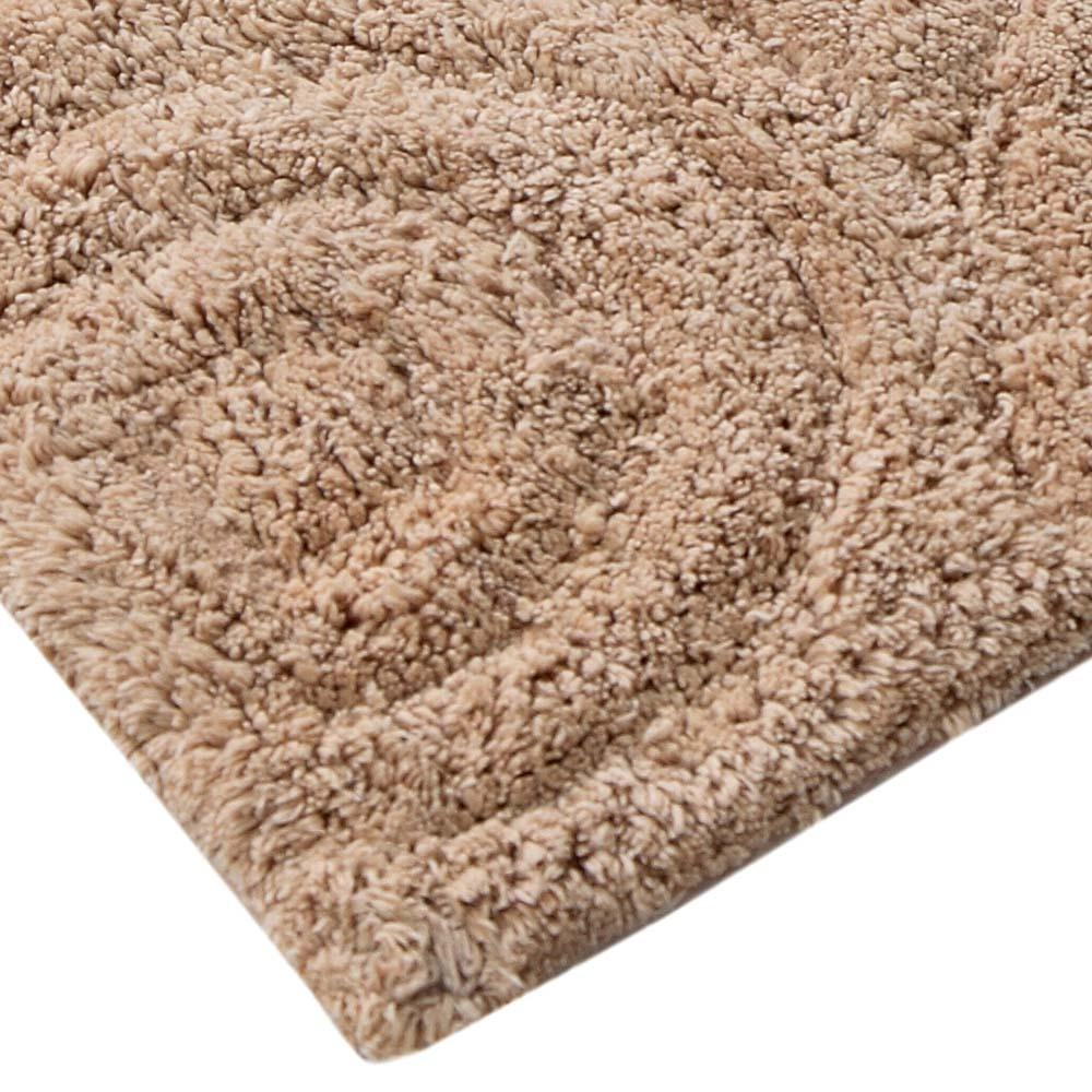 Knightsbridge Beautiful Circle Design Premium Quality Year Round Cotton With Non Skid Back Bath Rug