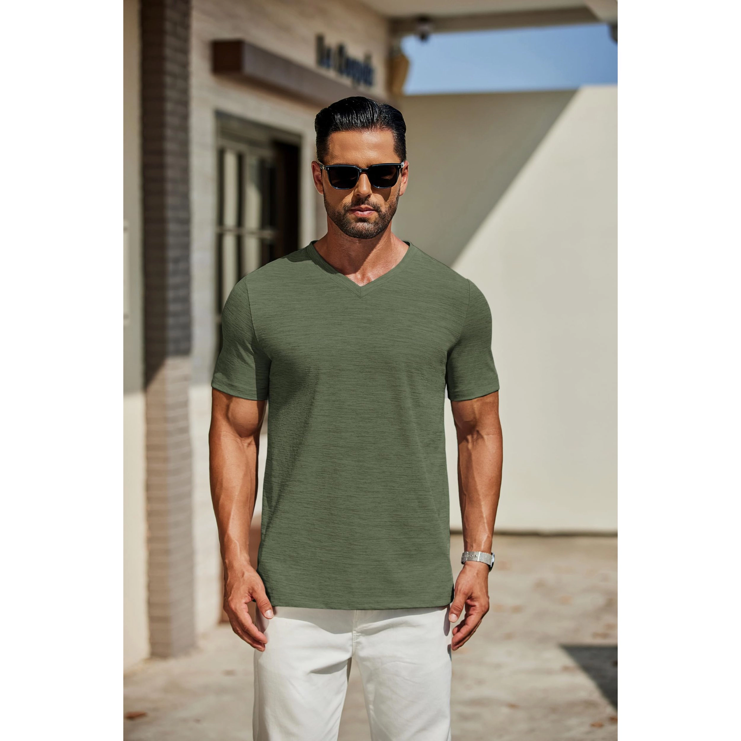 COOFANDY Men's Regular Fit V Neck Short Sleeve T-Shirt