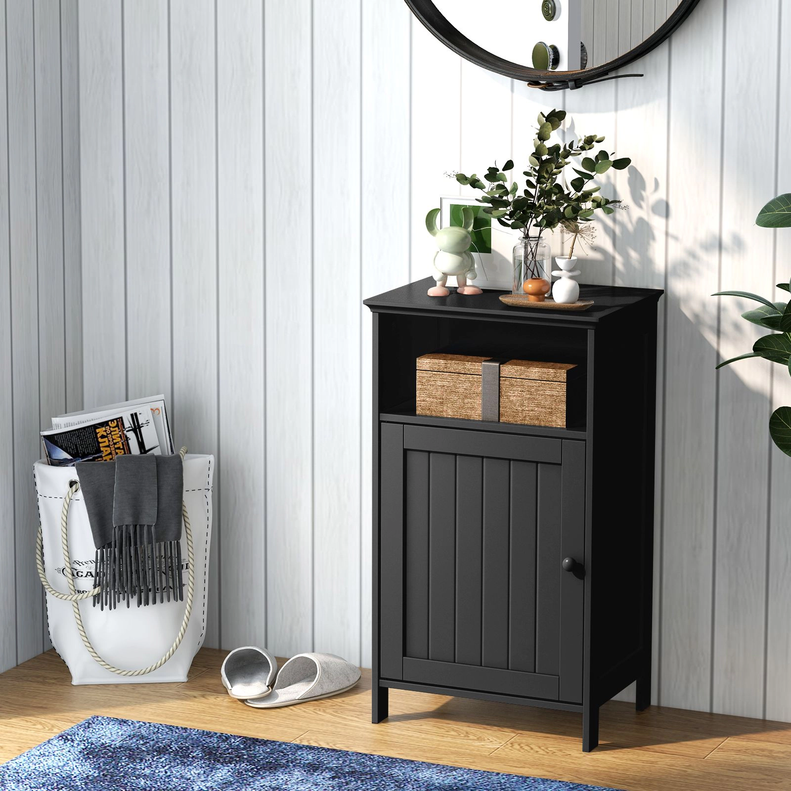 SlickBlue Compact Bathroom Organizer Cabinet for Home and Multiple Rooms