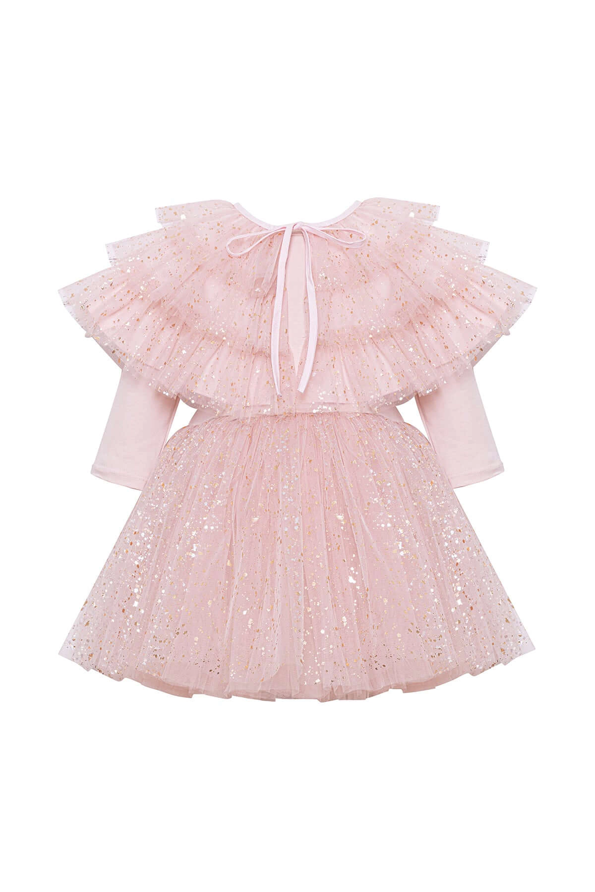 Mini Celebrities Girls Full Shiny Pink Dress Set