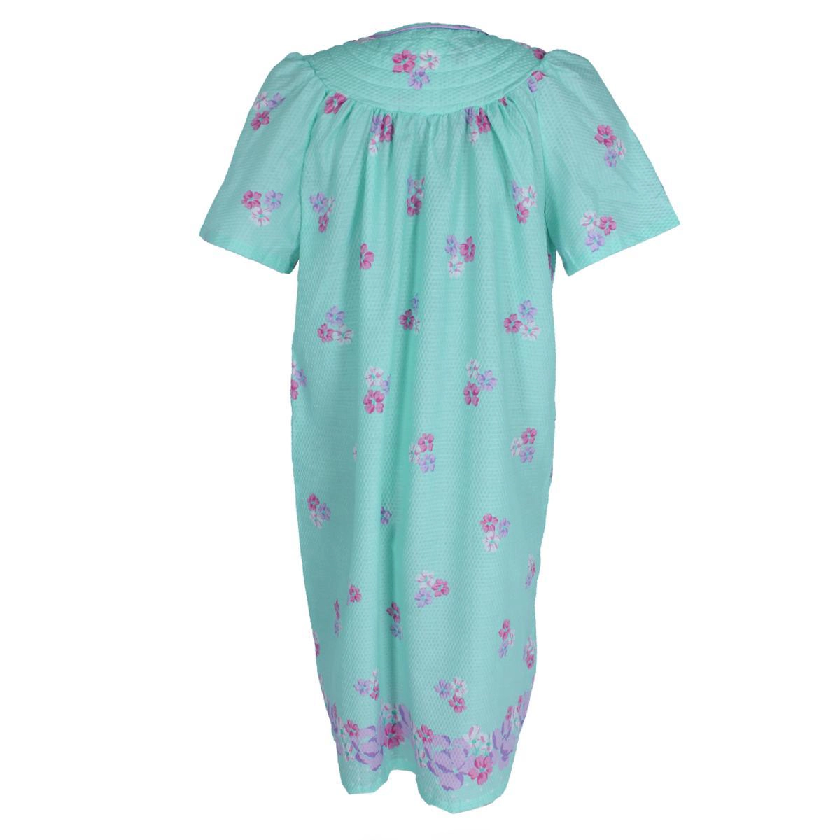 Elegant Emily Women's Floral Woven Seersucker Duster Gown