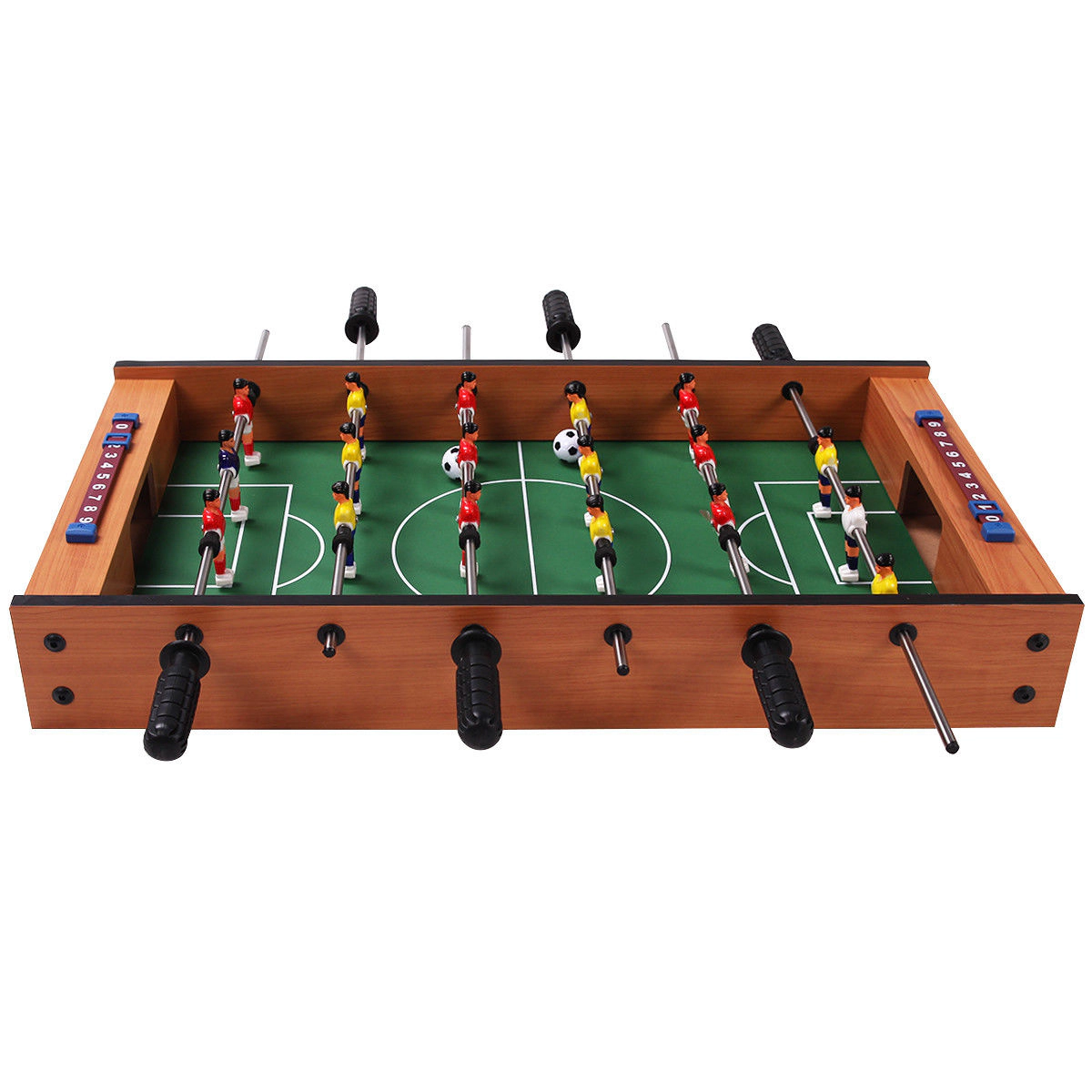 SUGIFT 2-in-1 Rotating Tabletop Air Hockey Foosball Game Table Indoor Outdoor Play Set