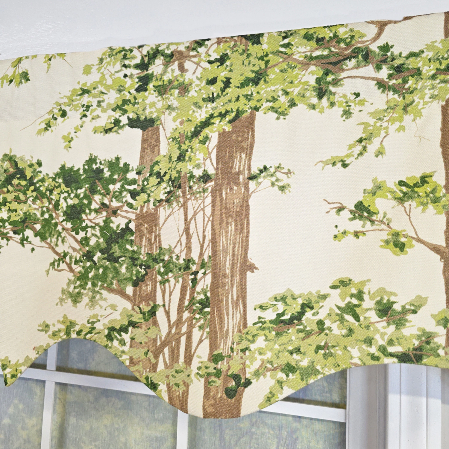 RLF Home 100% Cotton Canopy Regal  Fully lined Windows Rod Pocket Valance 50" x 17"  Ivory