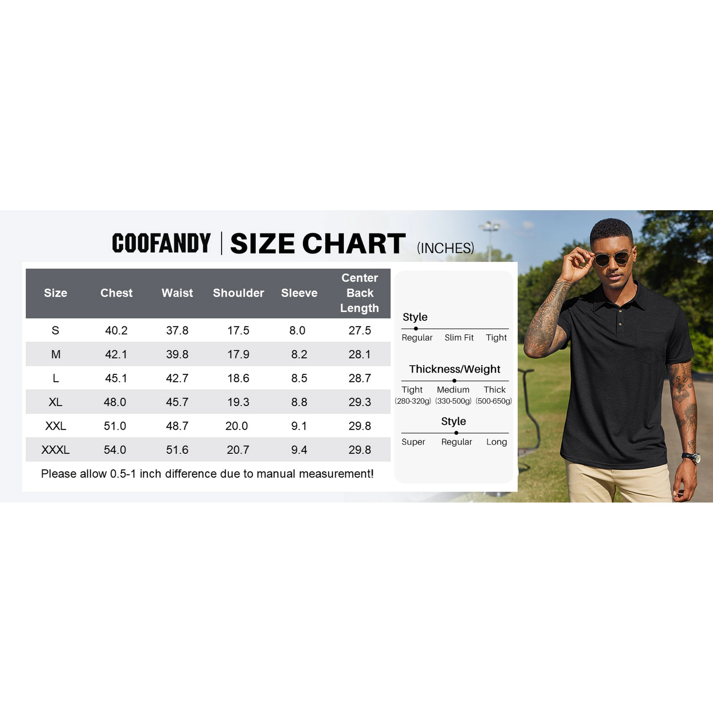 COOFANDY Men's Regular Fit Short Sleeve Collar Neck Polo Shirt