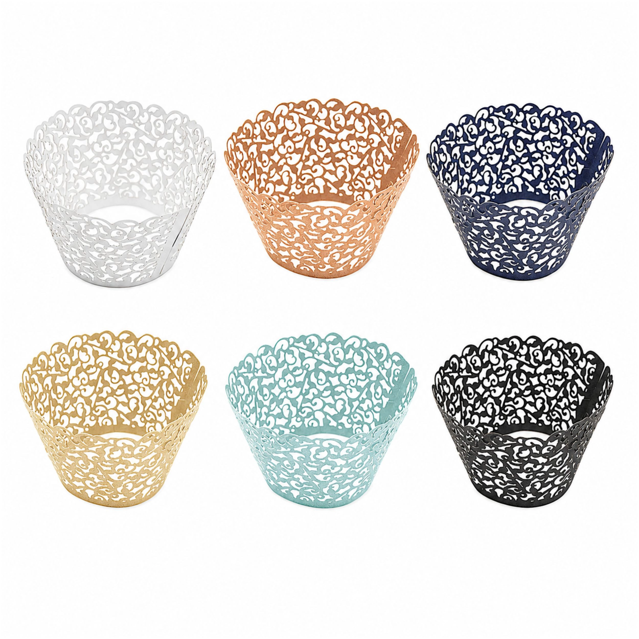 Home Collection Pack of 25 Laser Cut Lace Cupcake Wrappers
