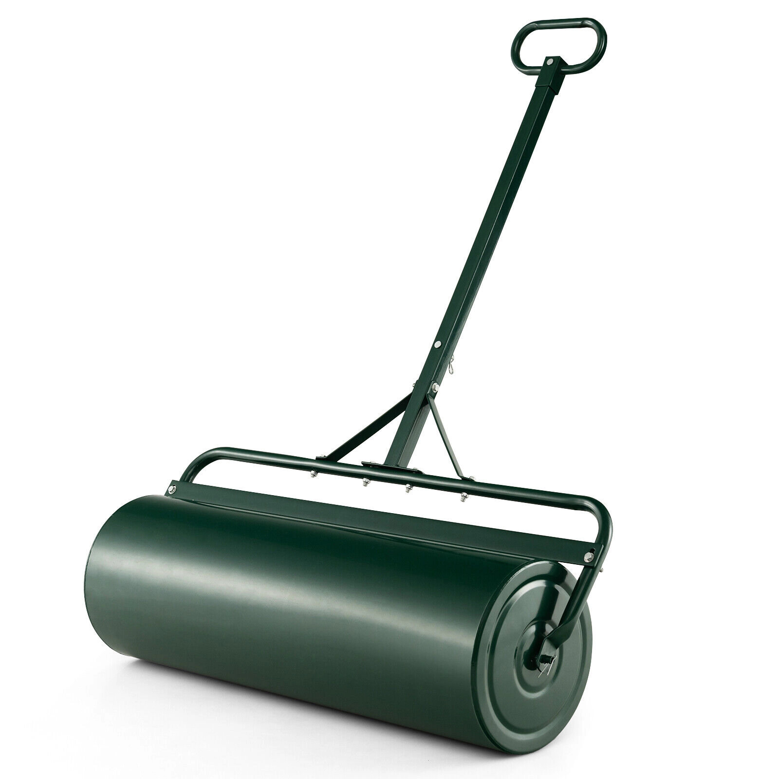 SUGIFT 17 Gallon Metal Lawn Roller Green with Detachable Gripping Handle