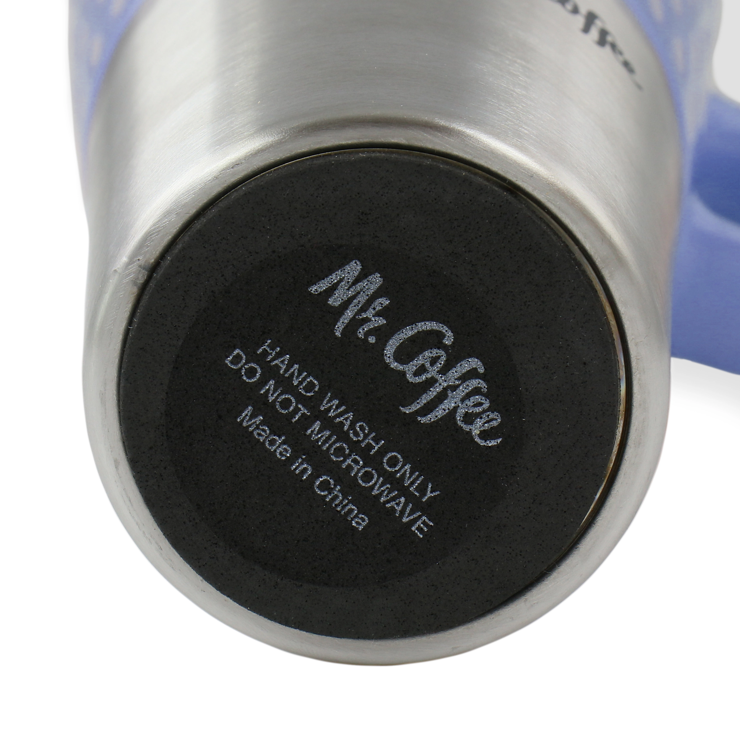 Mr. Coffee Travertine 16 Ounce Stoneware and Stainless Steel Travel Mug With Lid in Blue
