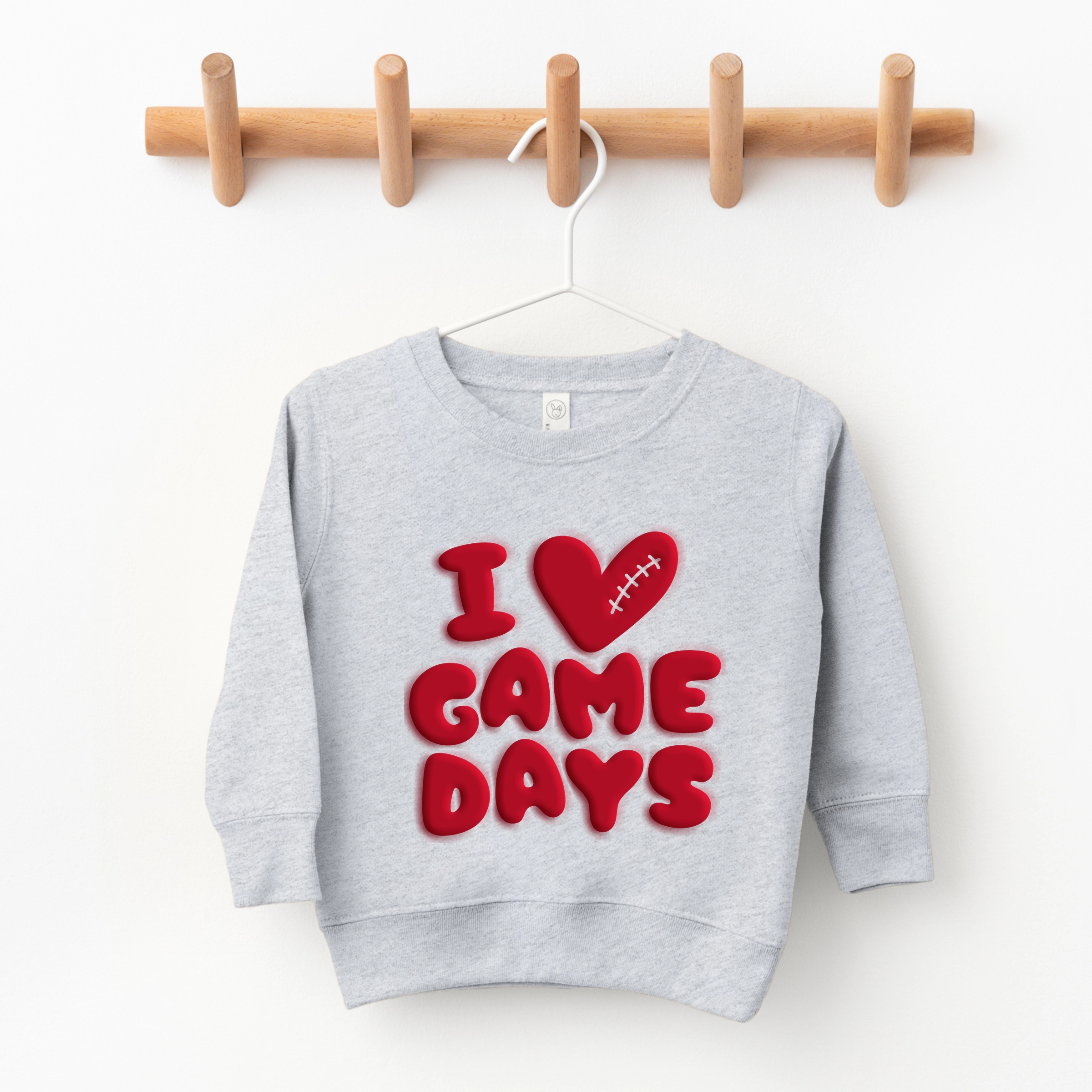 The Juniper Shop - Toddler Graphic Sweatshirt I Love Game Days Puff Print