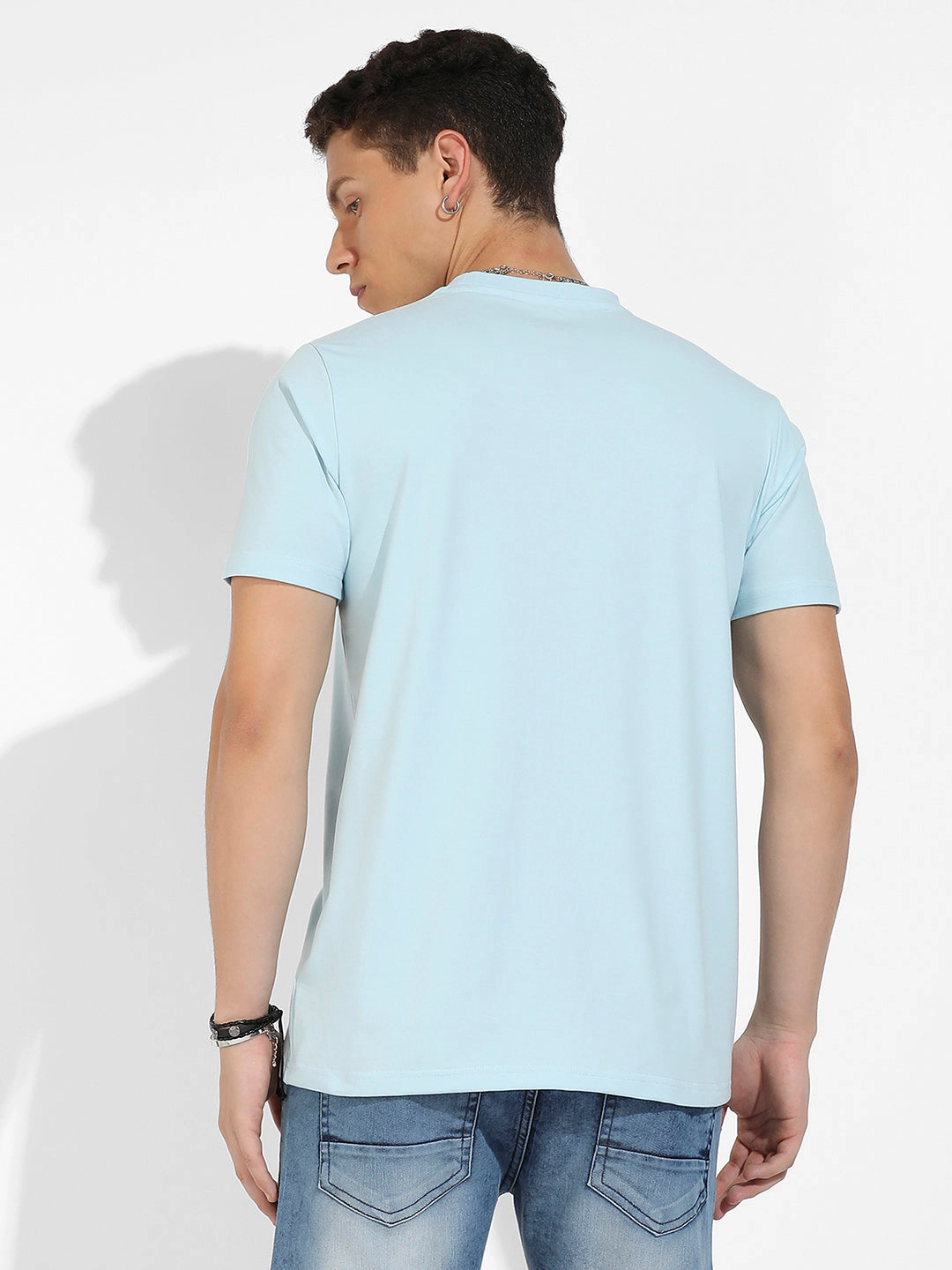 Icy Blue Basic Regular Fit T-Shirt