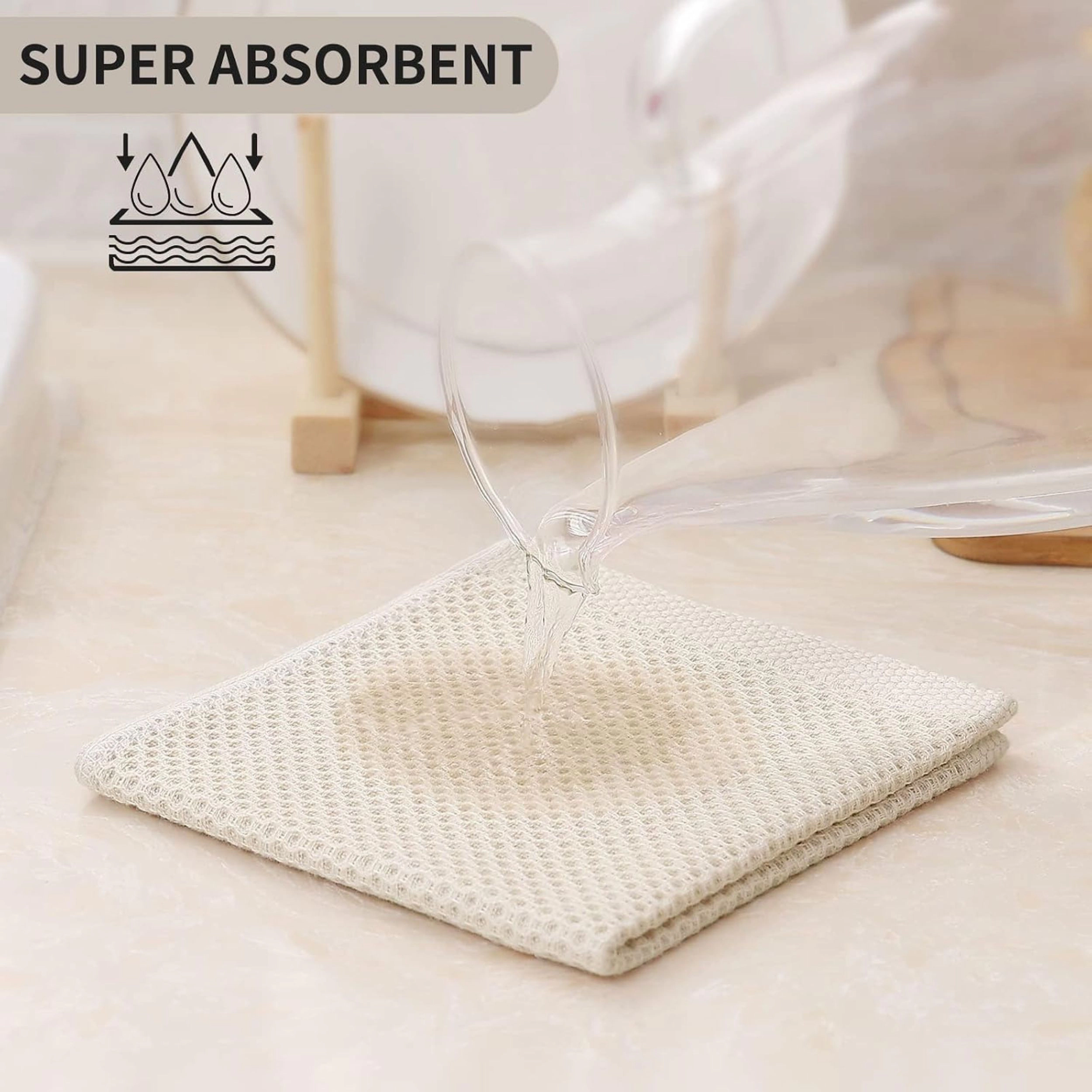 Stock Preferred Pack of 6 Cotton Waffle Kitchen Dish Towels 12x12 Inch