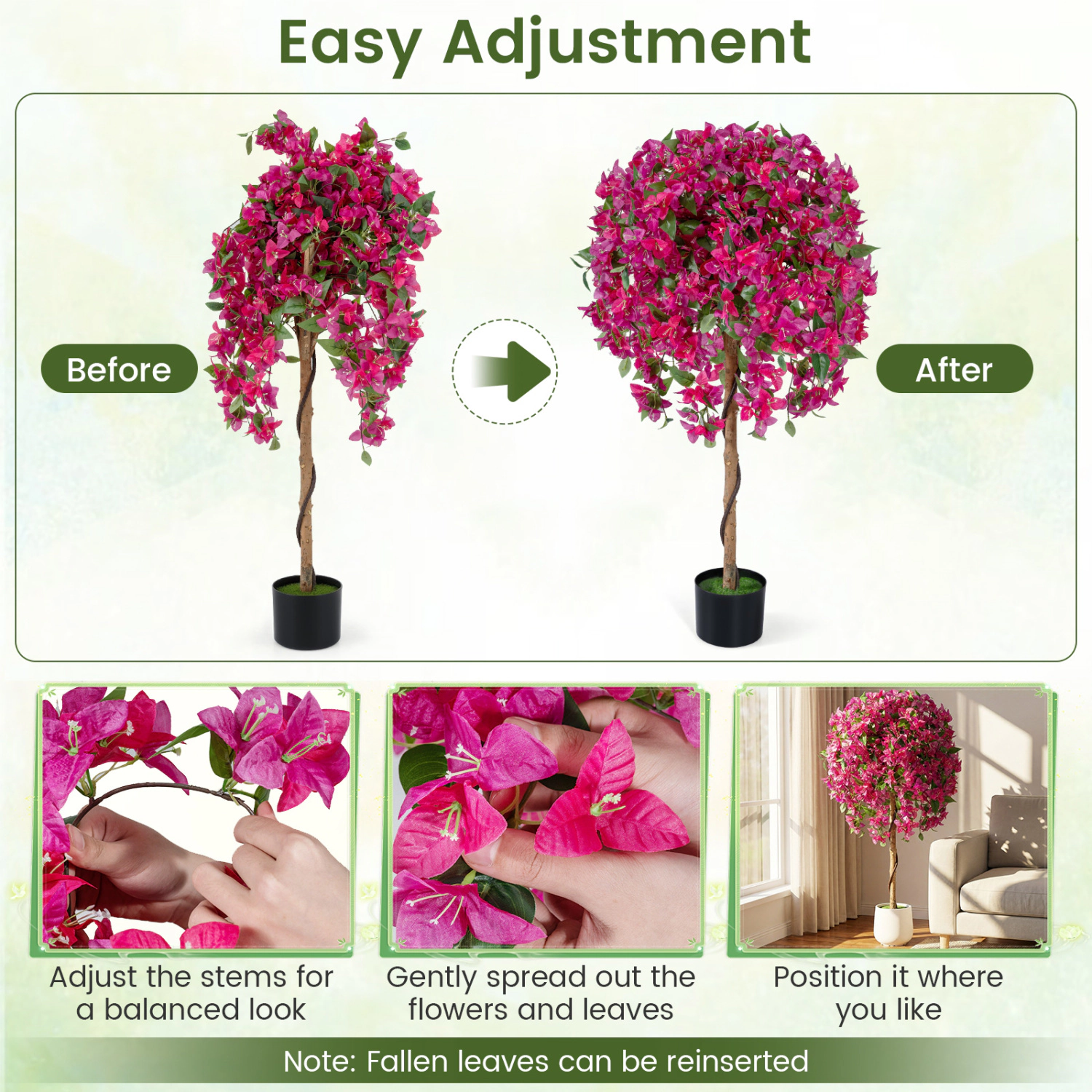 Slickblue Faux Pink Azalea Tree Set of 2 Indoor Outdoor Decorative Plants