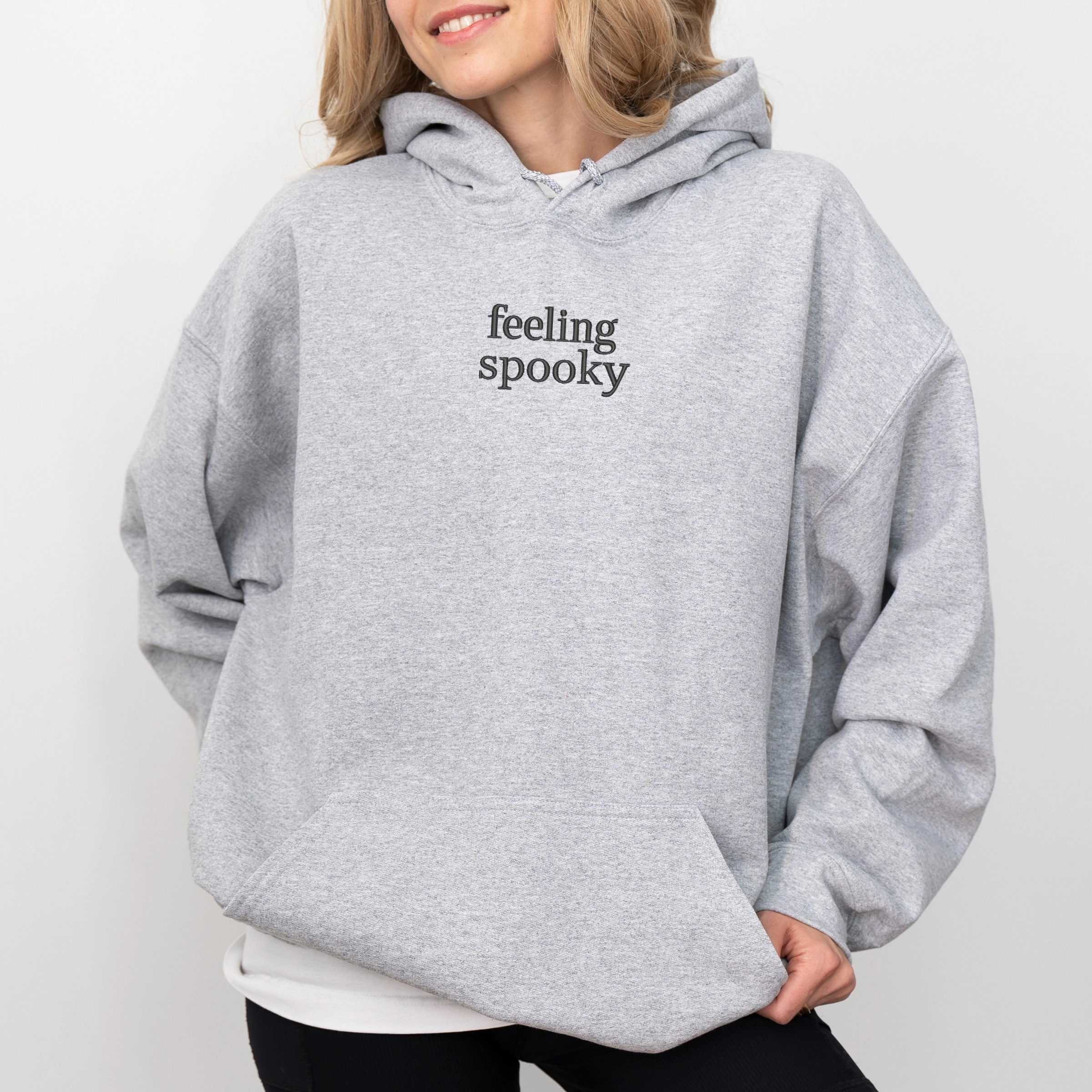 Simply Sage Market - Women's Graphic Hoodie Embroidered Feeling Spooky