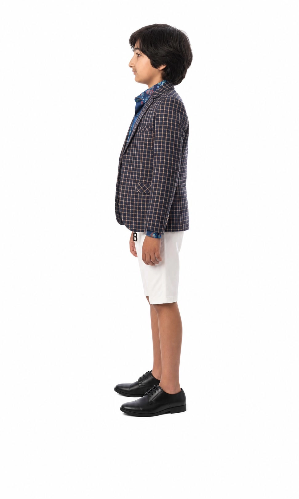 Elie Balleh Boys Slim Fit Plaid Blazer