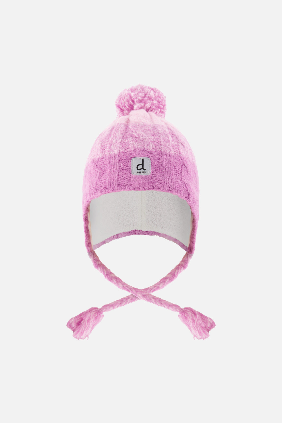 Deux par Girls Cable-Knit Winter Peruvian Knit Hat with Pompom