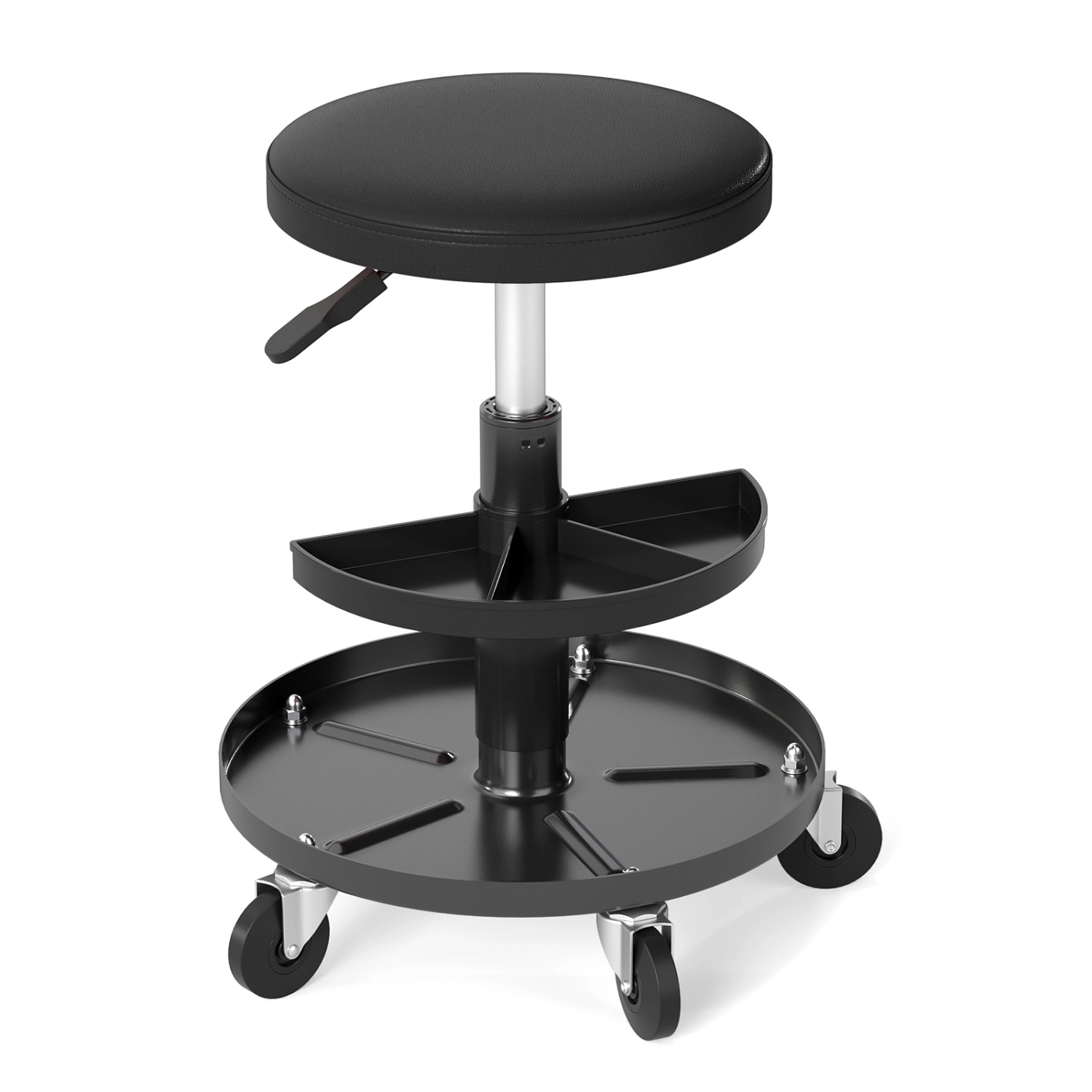 LJG 16.5"-22" Adjustable Height Seat Rolling Mechanic Stool with Wheels