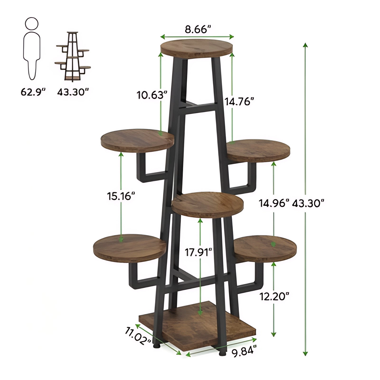 Tribesigns 7-Tier Plant Stand, 43.3" Plant Pots Holder Rack Flower Stand