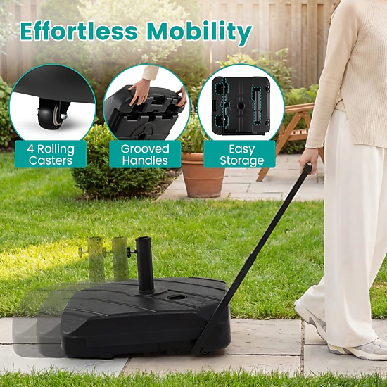 SlickBlue Portable Patio Umbrella Stand with Sand and Water Fill