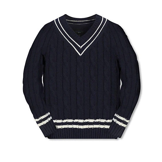 Gioberti Boy's 100% Cotton V-Neck Cable Knit Sweater