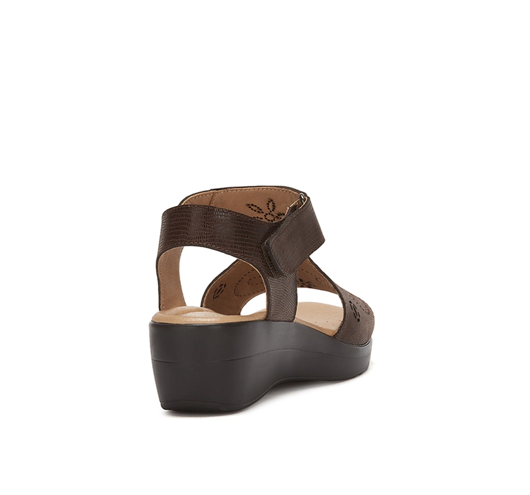 Andrea Leather Wedge Sandals With Plush Footbed