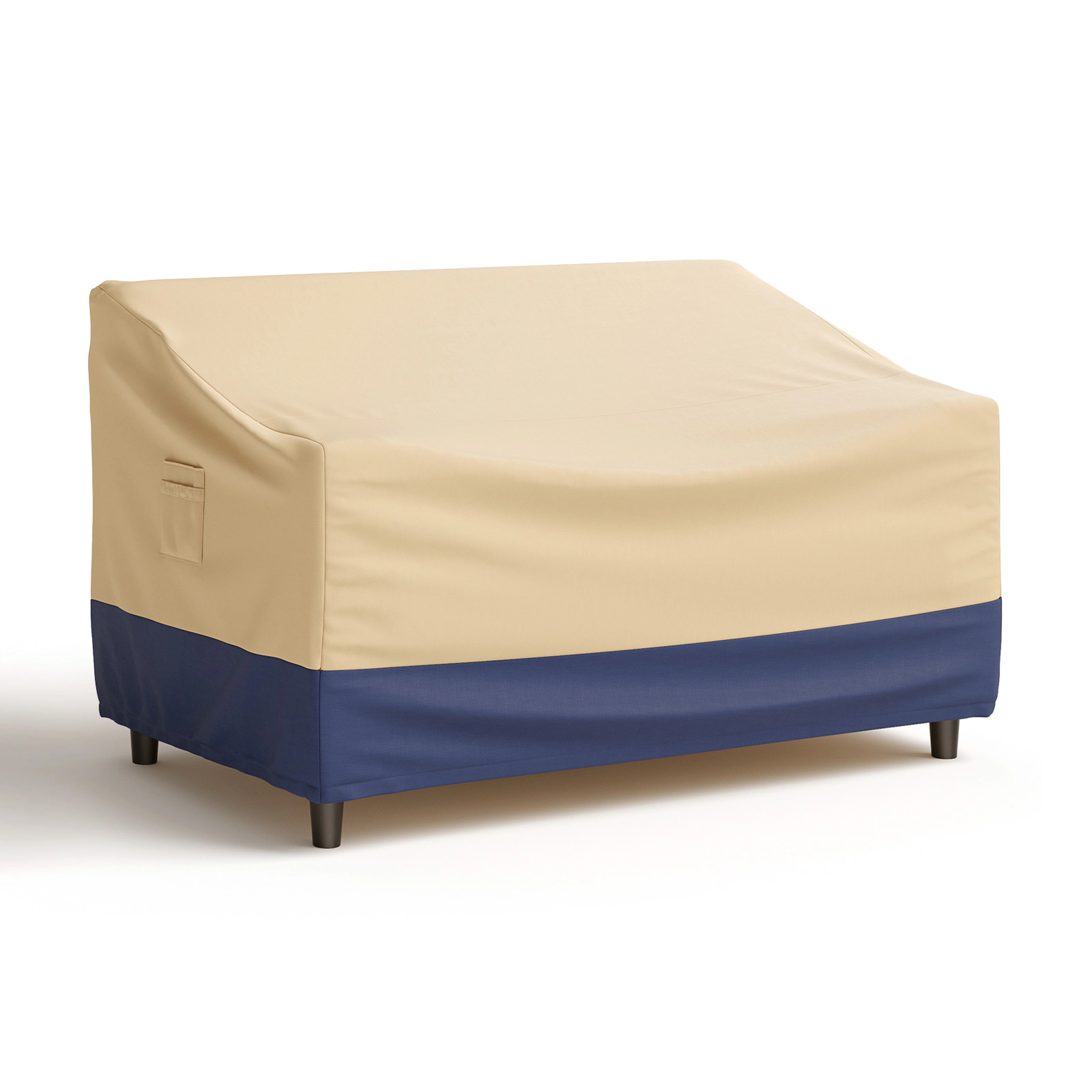 SUGIFT Weather-Resistant Patio Furniture Cover with Padded Handle and Click-Close Straps Beige Blue