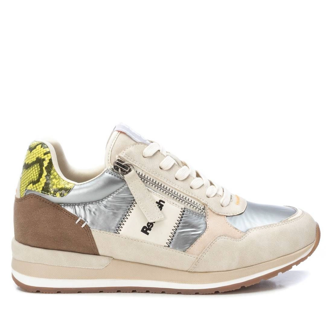 Refresh Women's Casual Sneakers Lace-Up with Side Zipper