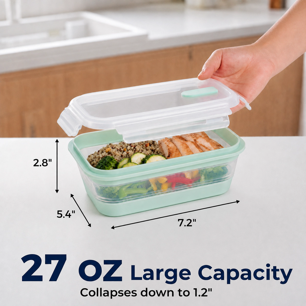 CHEFSPOT Collapsible Silicone Food Storage Containers 5 Pack