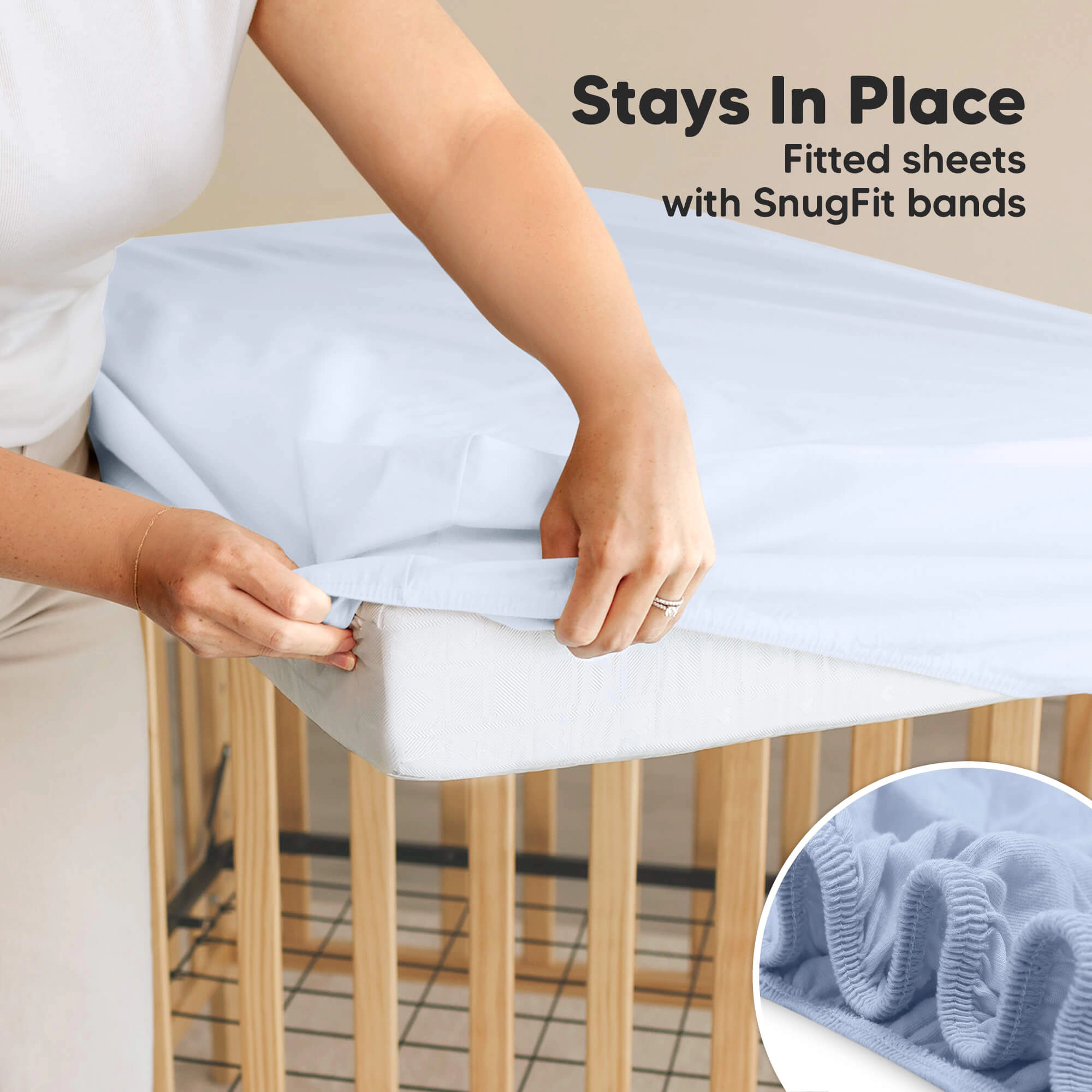 KeaBabies 2-Pack Soothe [Protect+] Waterproof Crib Sheets