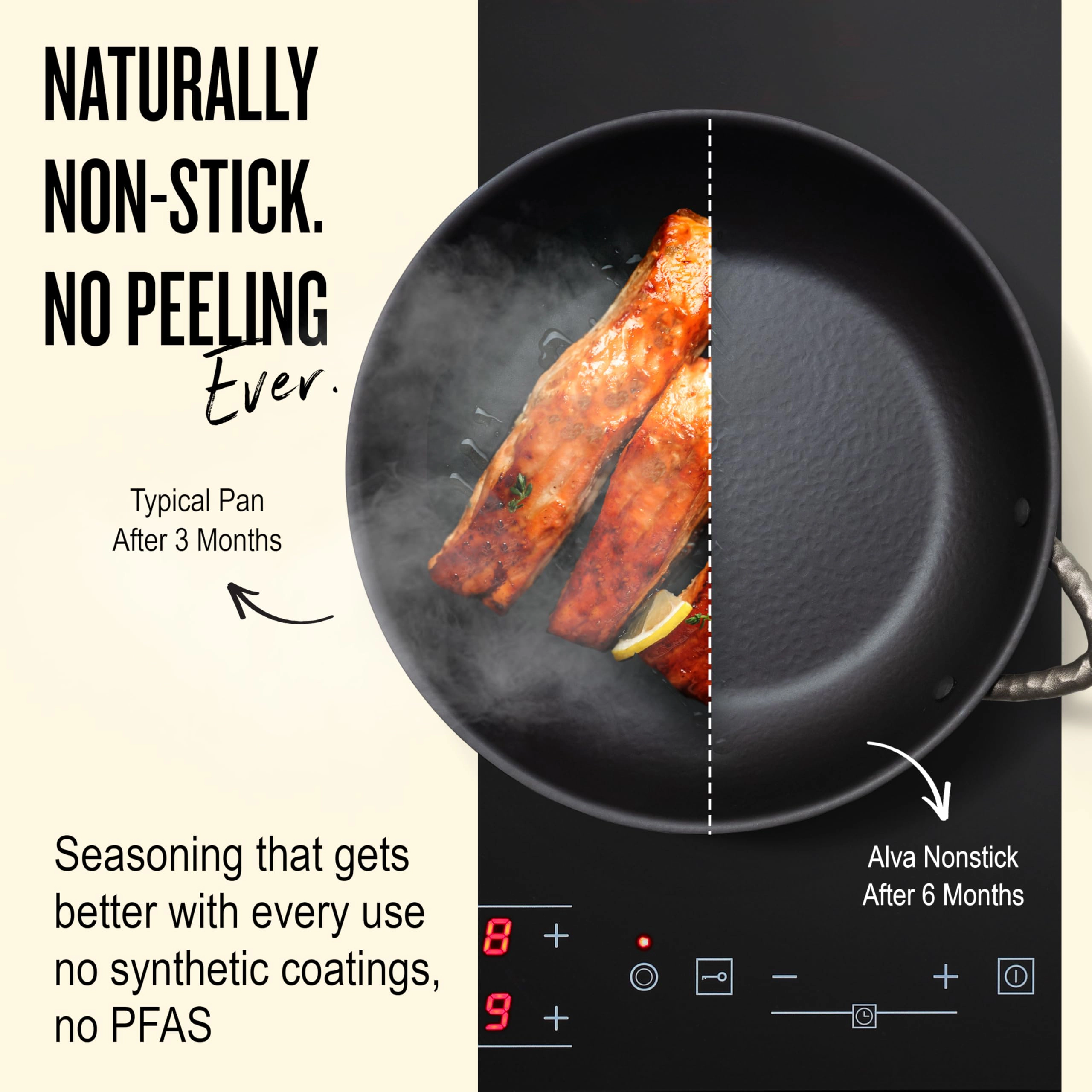 Alva Artist 11 Inch Carbon Steel Frying Pan - Induction and Oven Safe
