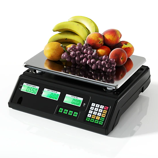 SUGIFT Black 88 lb Digital Commercial Food Scale with Price Computing and Counting 13-in W 13.5-in D 5-in H