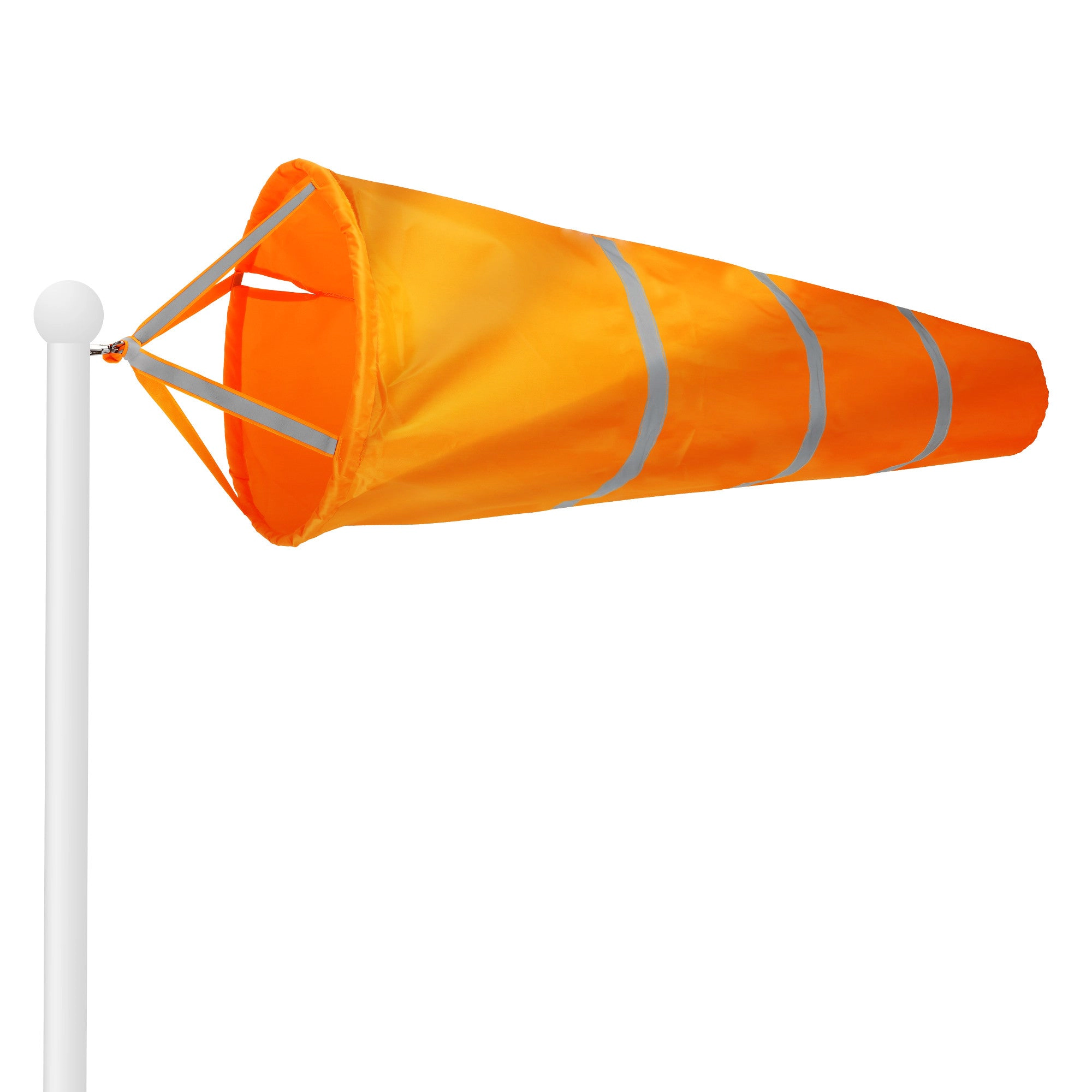 G128 Orange 40-Inch Windsock - 210D Polyester, Reflective Belt, Heavy-Duty Wind Direction Indicator