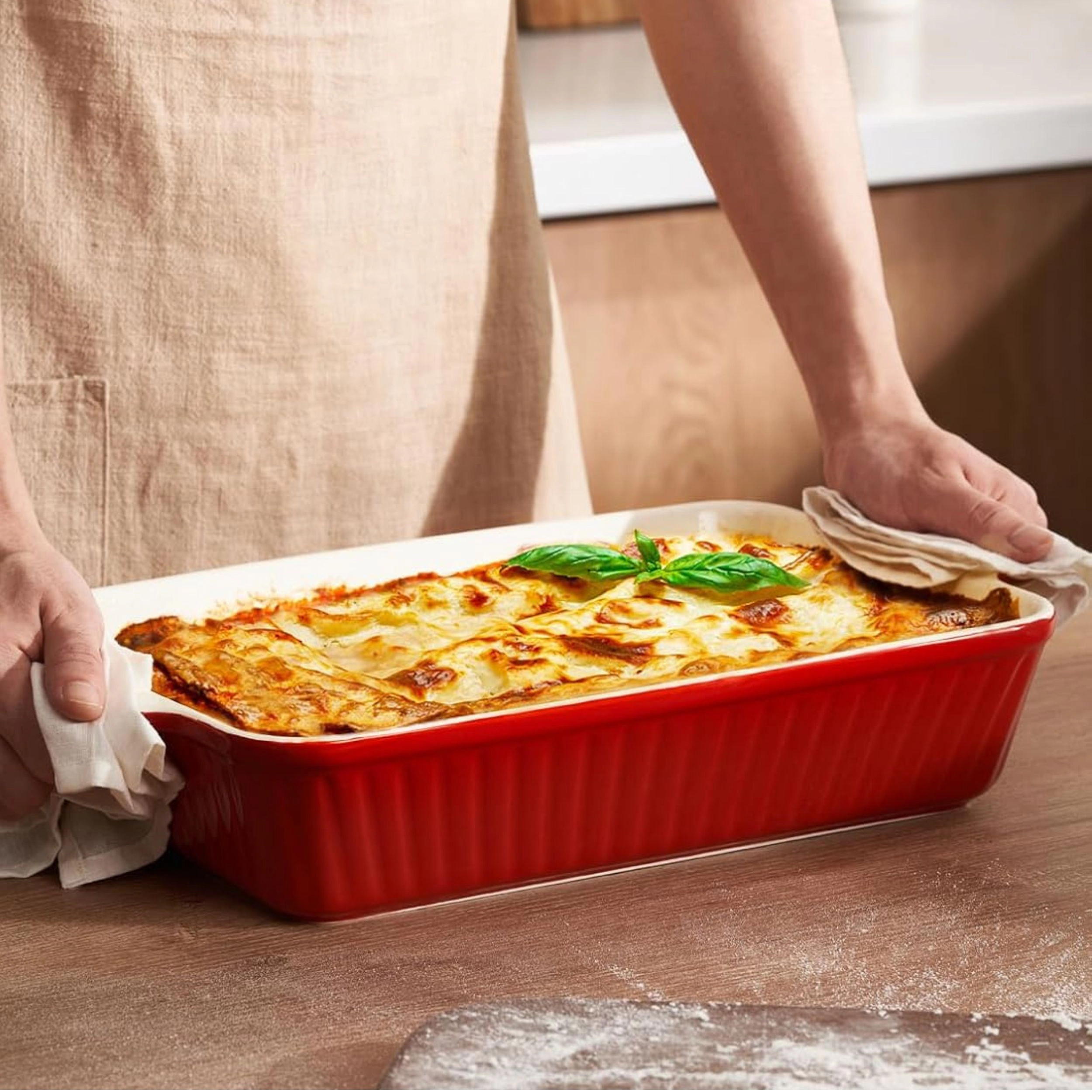 Stock Preferred Ceramic Casserole Baking Dish with Handles 135 oz 9x13 Inch