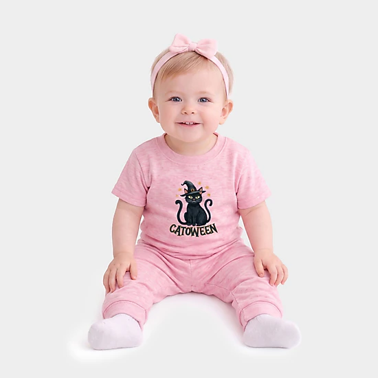 The Juniper Shop - Infant Jogger Pant Crew Set of 2 - Catoween Cat