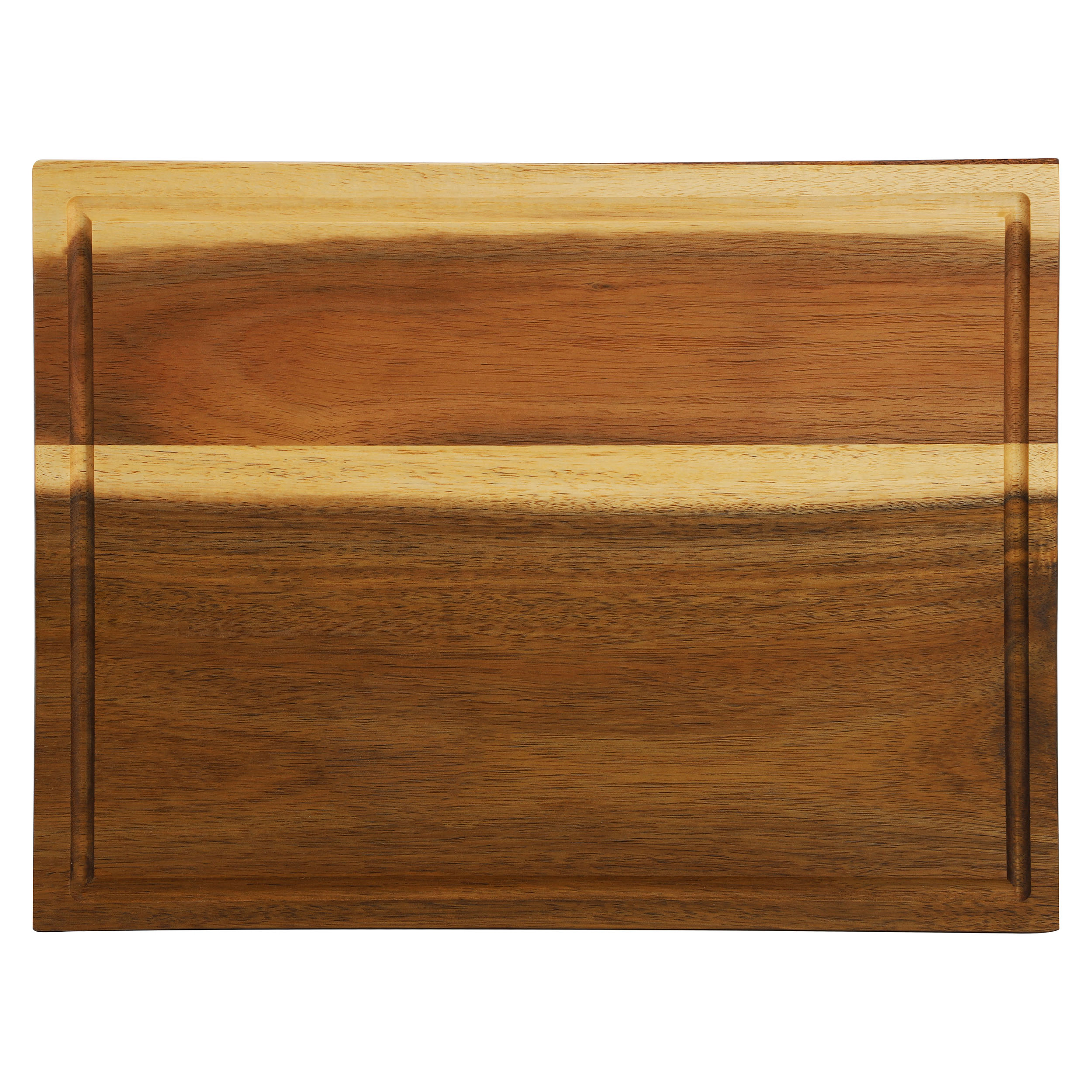 MegaChef 15.5 x 12 Inch Acacia Wood 1.5 Inch Thick Carving and Cutting Serving Butcher Board with Juice Groove