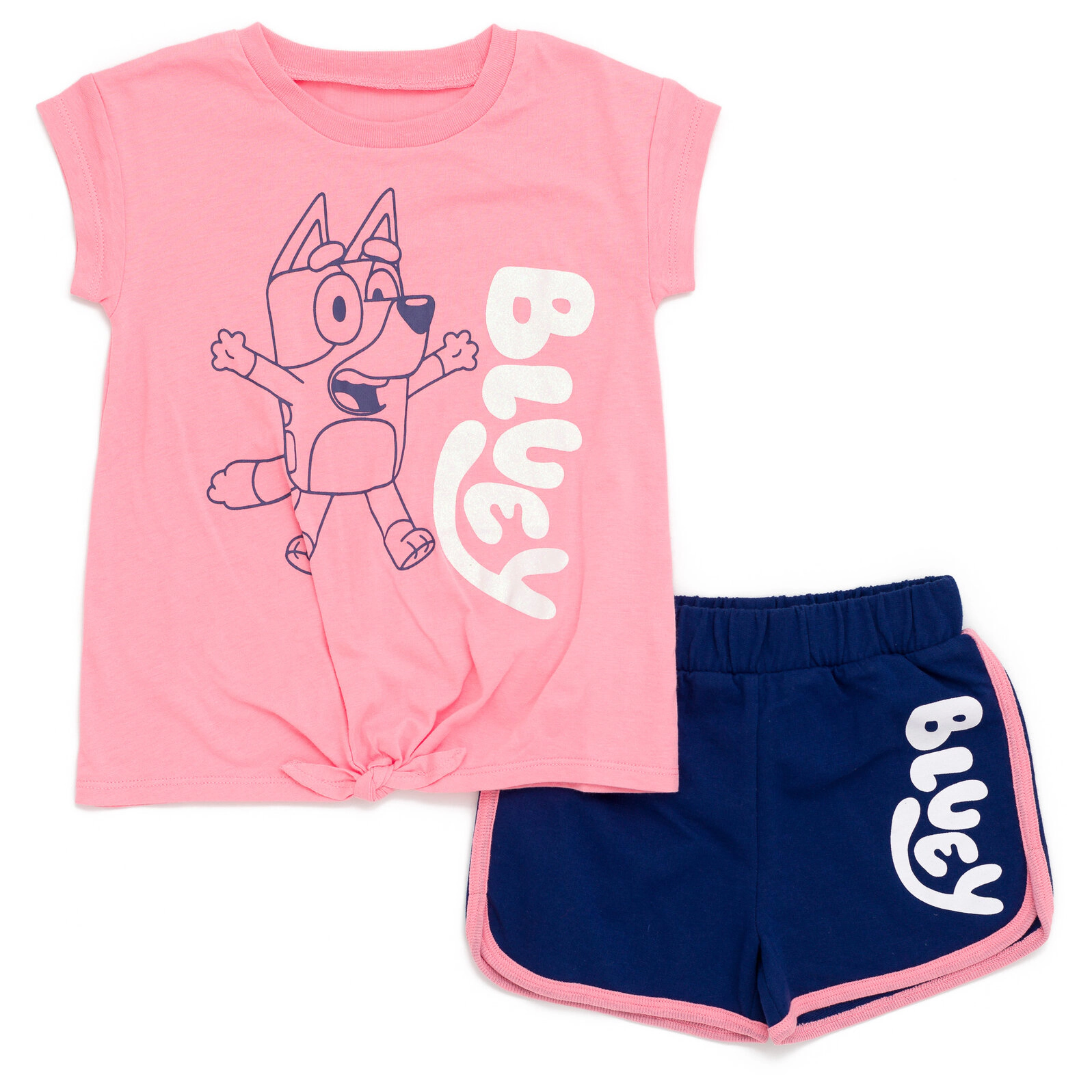 Bluey Girls' 2-Piece T-Shirt and Dolphin Shorts Set