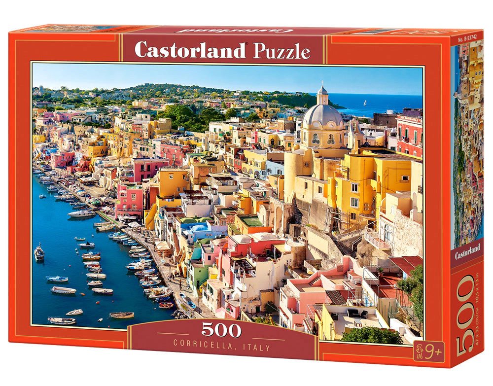 CASTORLAND 500 Piece Jigsaw Puzzles, Corricella, Italy, Seaside, Summer holiday place, B-53742