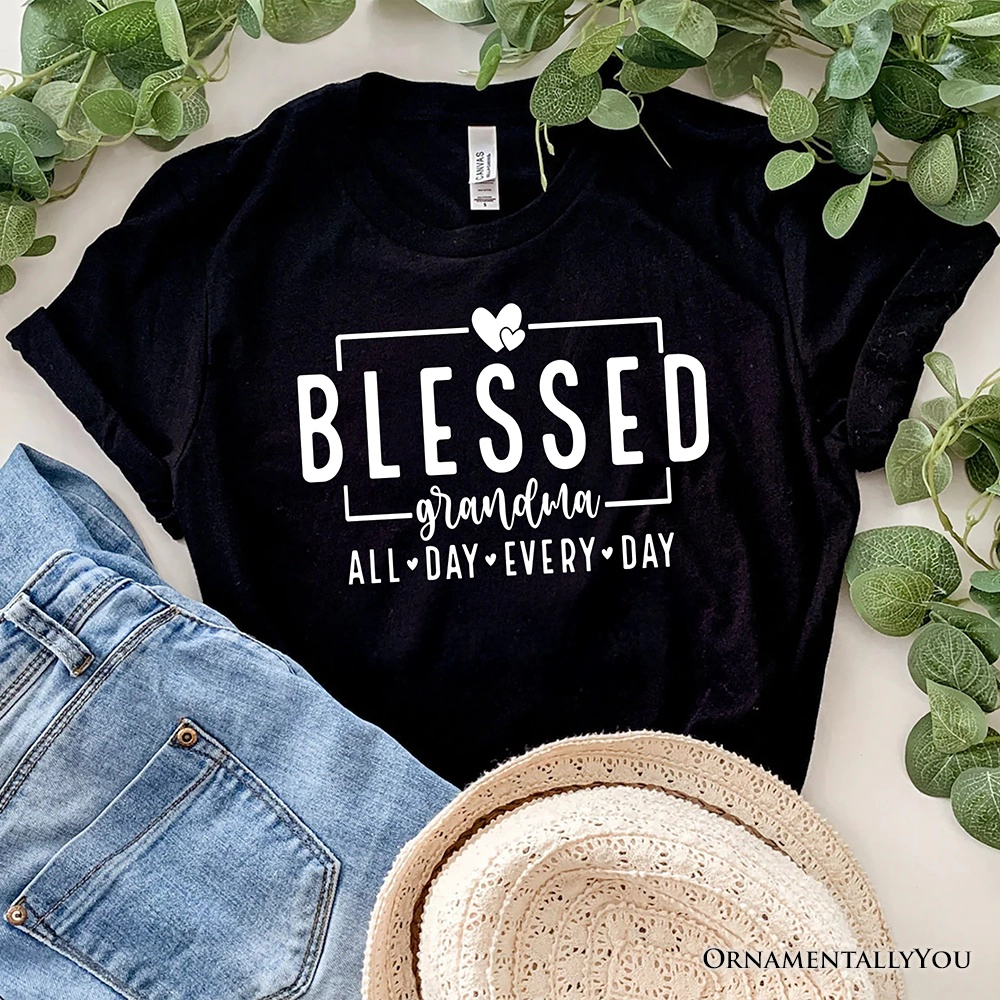 OrnamentallyYou Womens Blessed Grandma T-Shirt