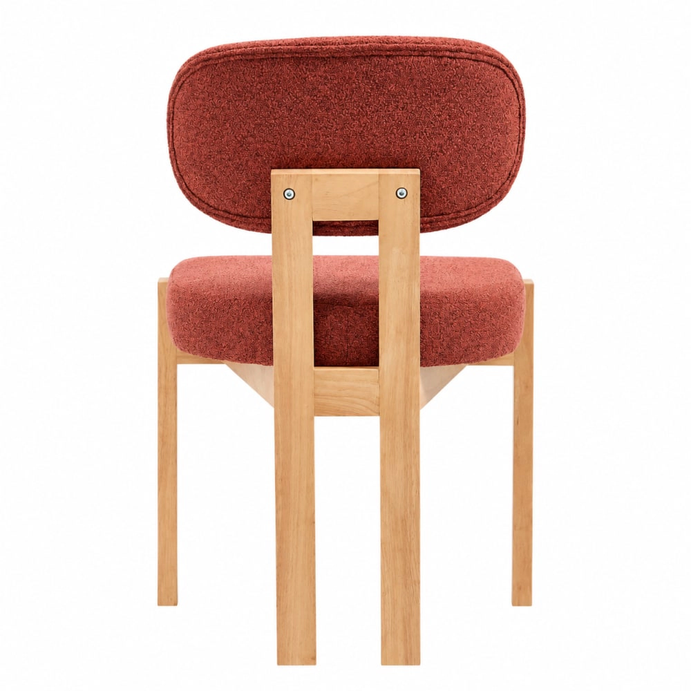 GOODSILO Upholstered Fabric Dining Chair Solid Rubber Wood Frame, Set of 2