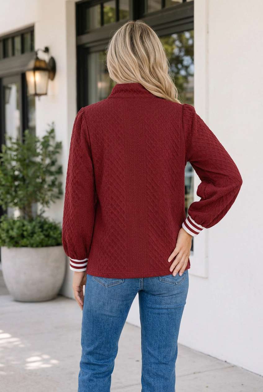 Threaded Pear Women's Patience Patchwork Zip Pullover