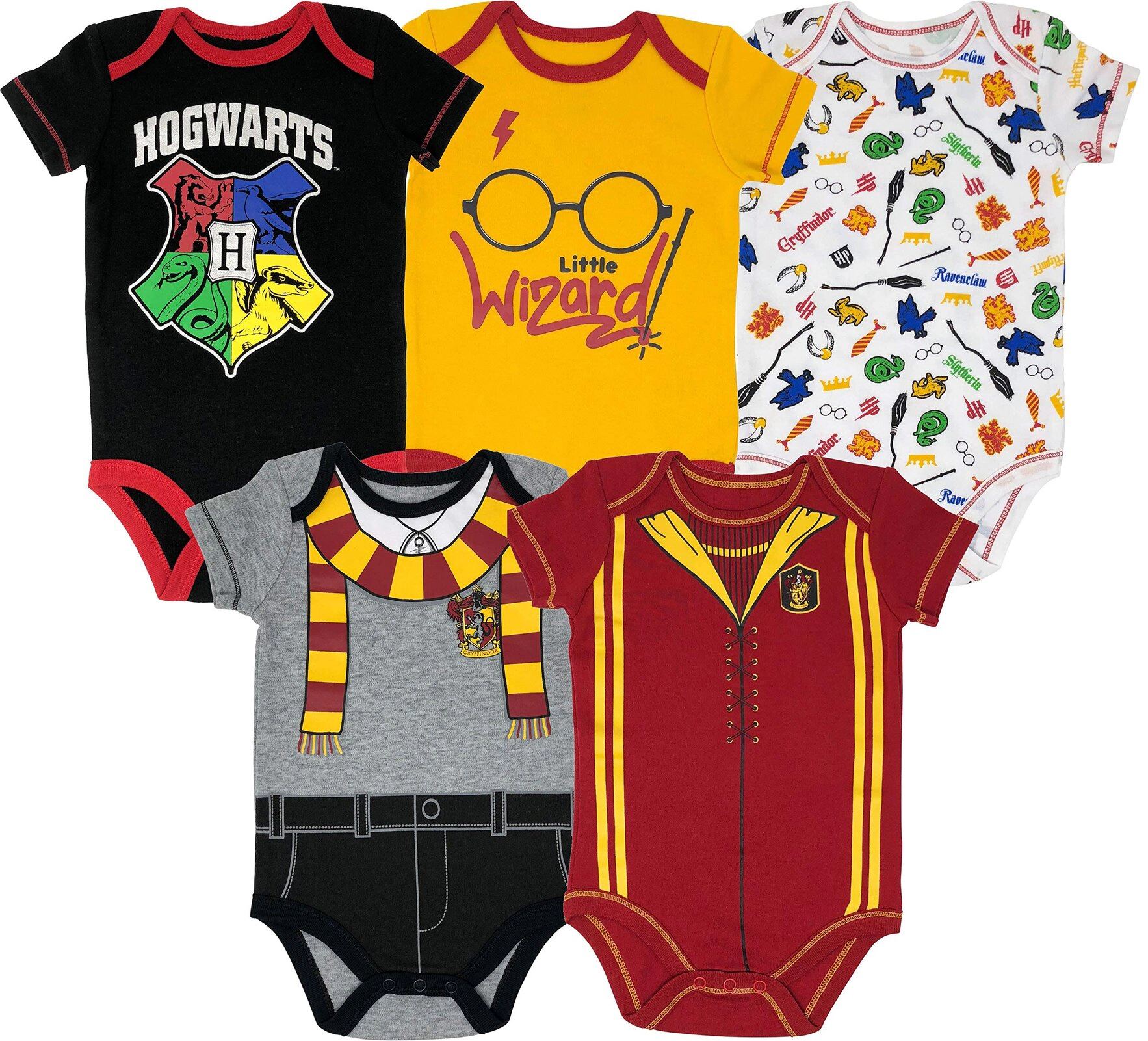 WARNER BROS Harry Potter Baby 5-Pack Cosplay One Piece Bodysuits