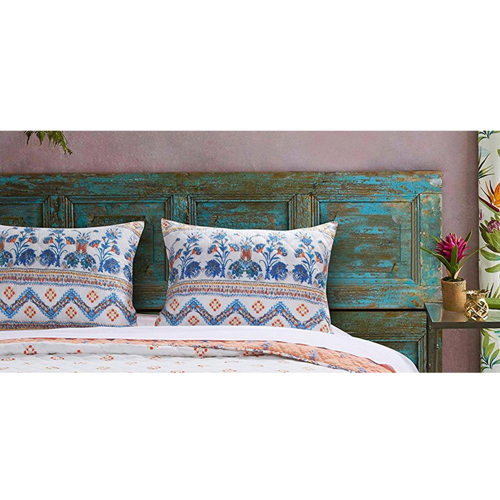 Barefoot Bungalow Aleena Foulard Print Pillow Sham King 20x36 Ivory