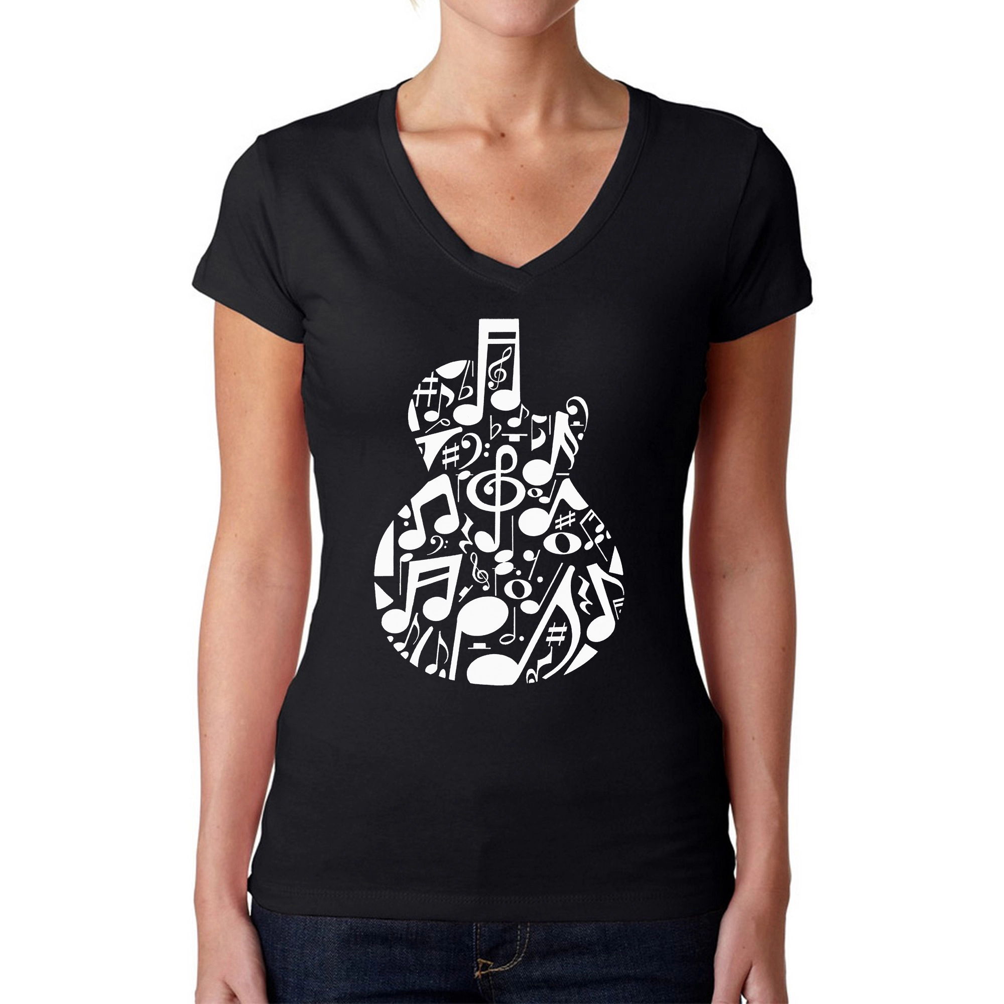 LA Pop Art Womens Word V-Neck T-Shirt