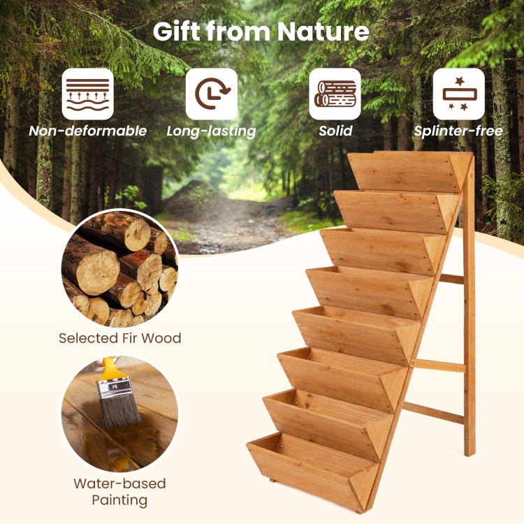Hivvago 8-tier Vertical Raised Garden Bed Wood Elevated Planter Box with Legs