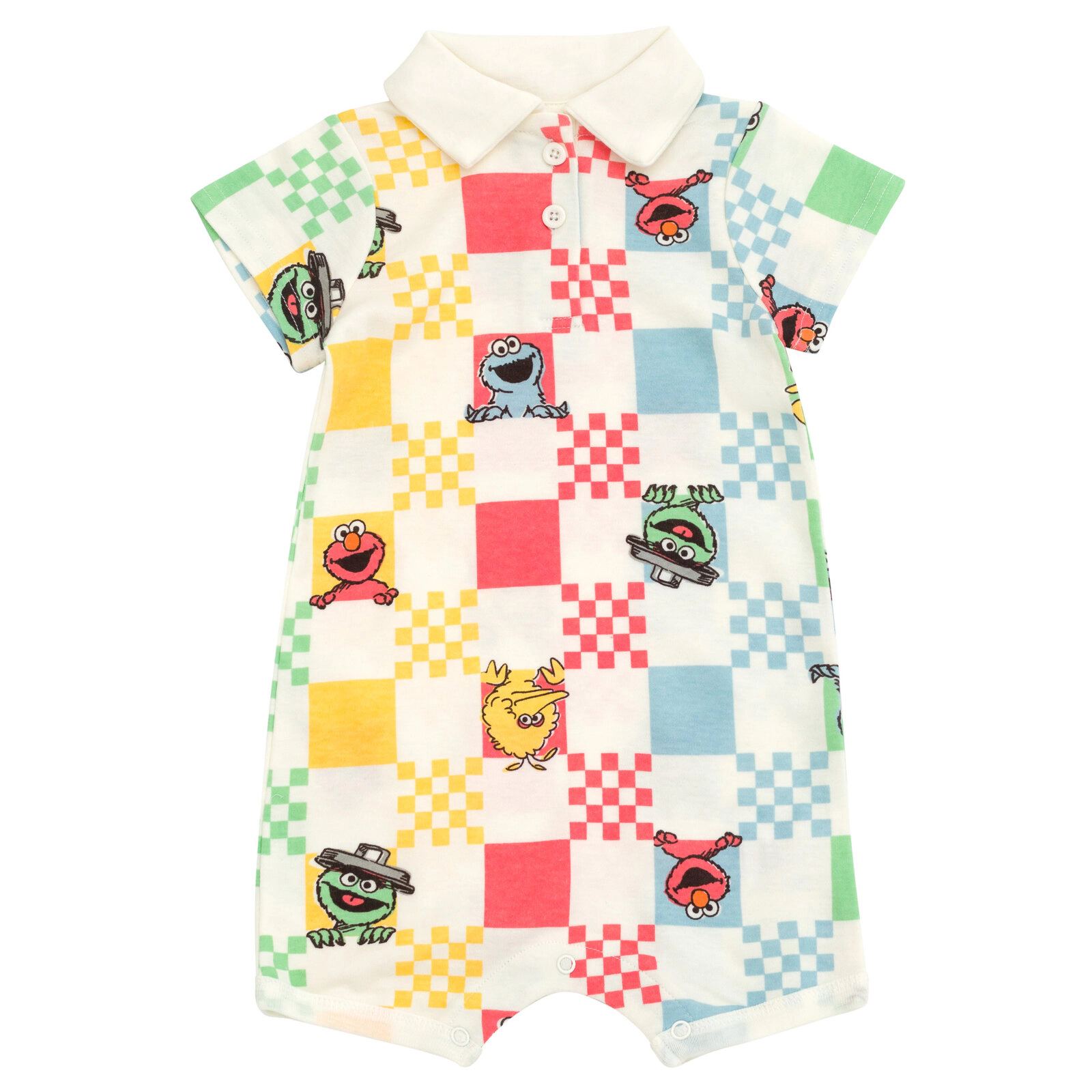 Sesame Street Baby Boys' 2-Pack One Piece Rompers