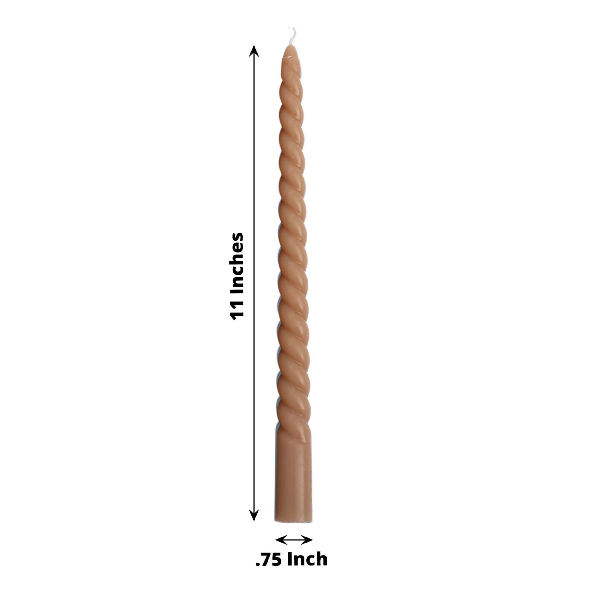 Home Collection 11.25 Inch Spiral Unscented Wax Taper Candles Pack of 12