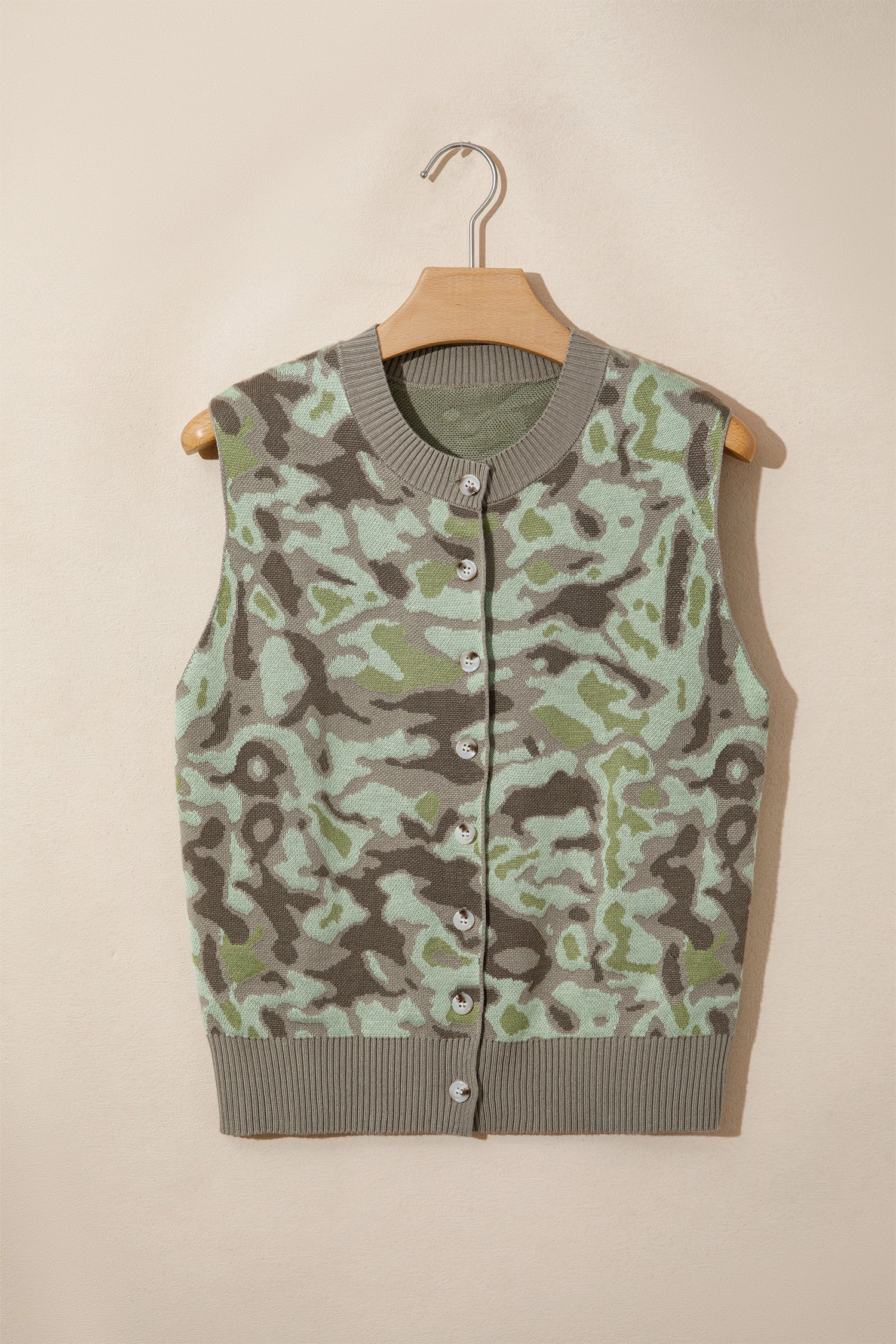 Threaded Pear Kiana Print Front Loose Sweater