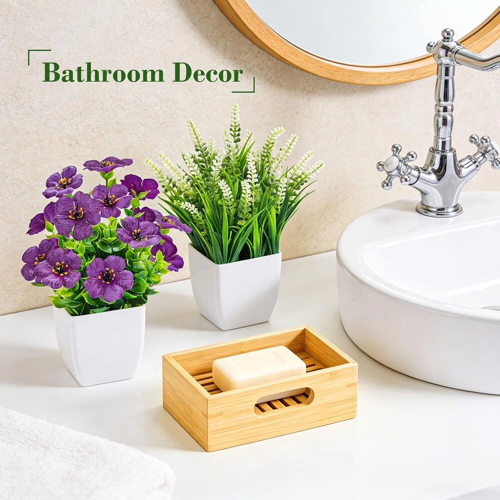 Haven Craftworks Unisex Artificial Potted Flowers 4-Piece Set