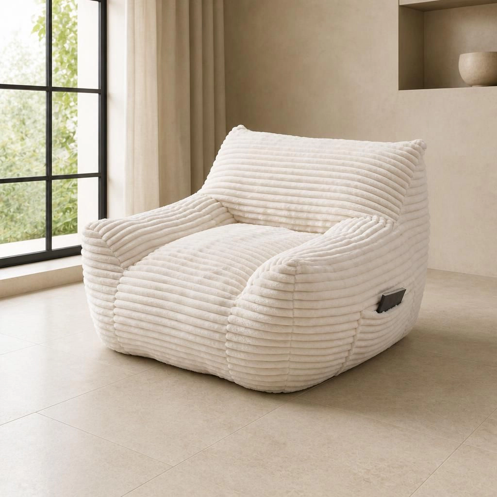 GOODSILO Fabric Single Seat Lazy Sofa Relaxing Lounge Bean Bag Chair
