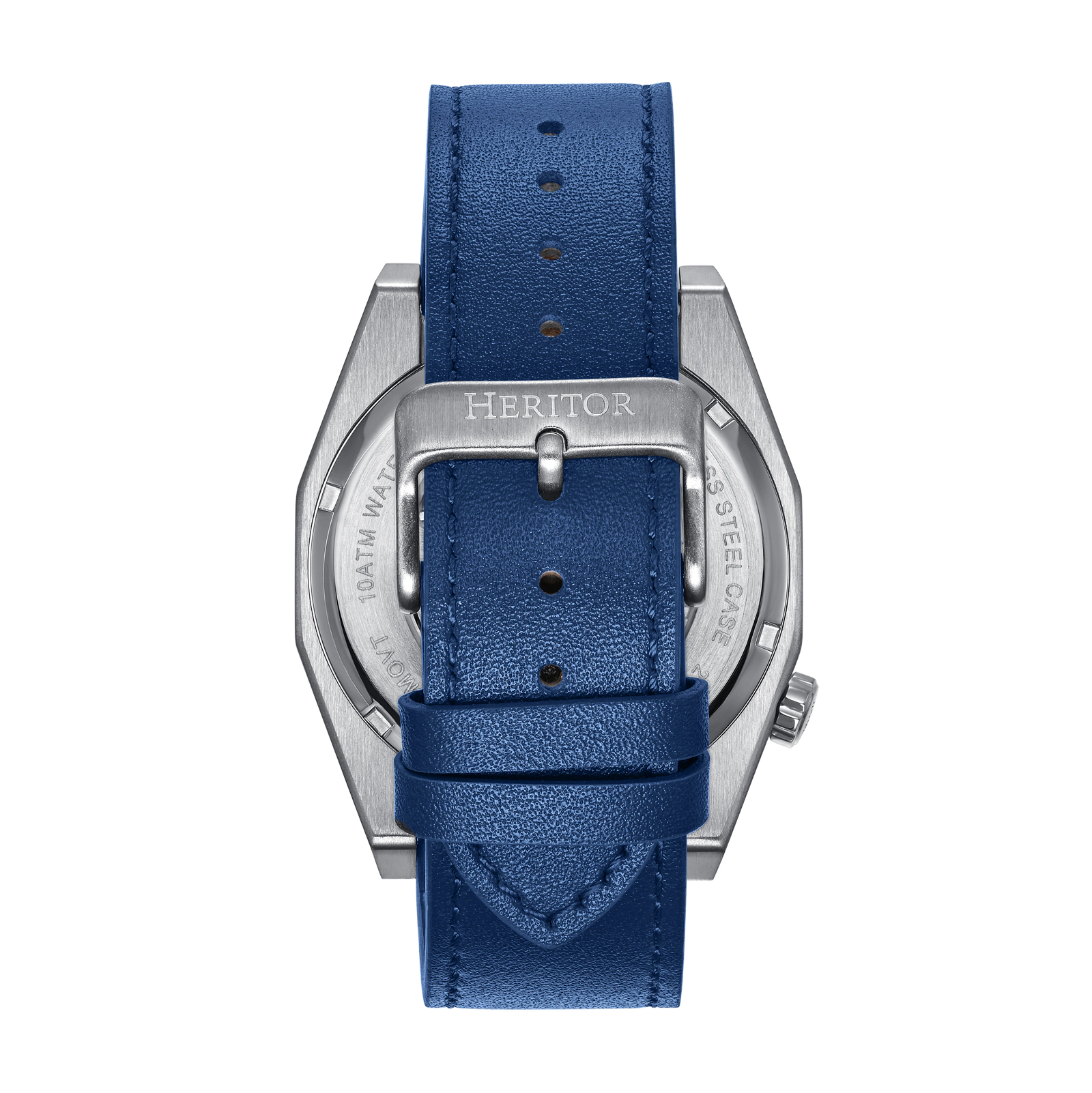 Heritor Automatic Amadeus Semi-Skeleton Leather-Band Watch