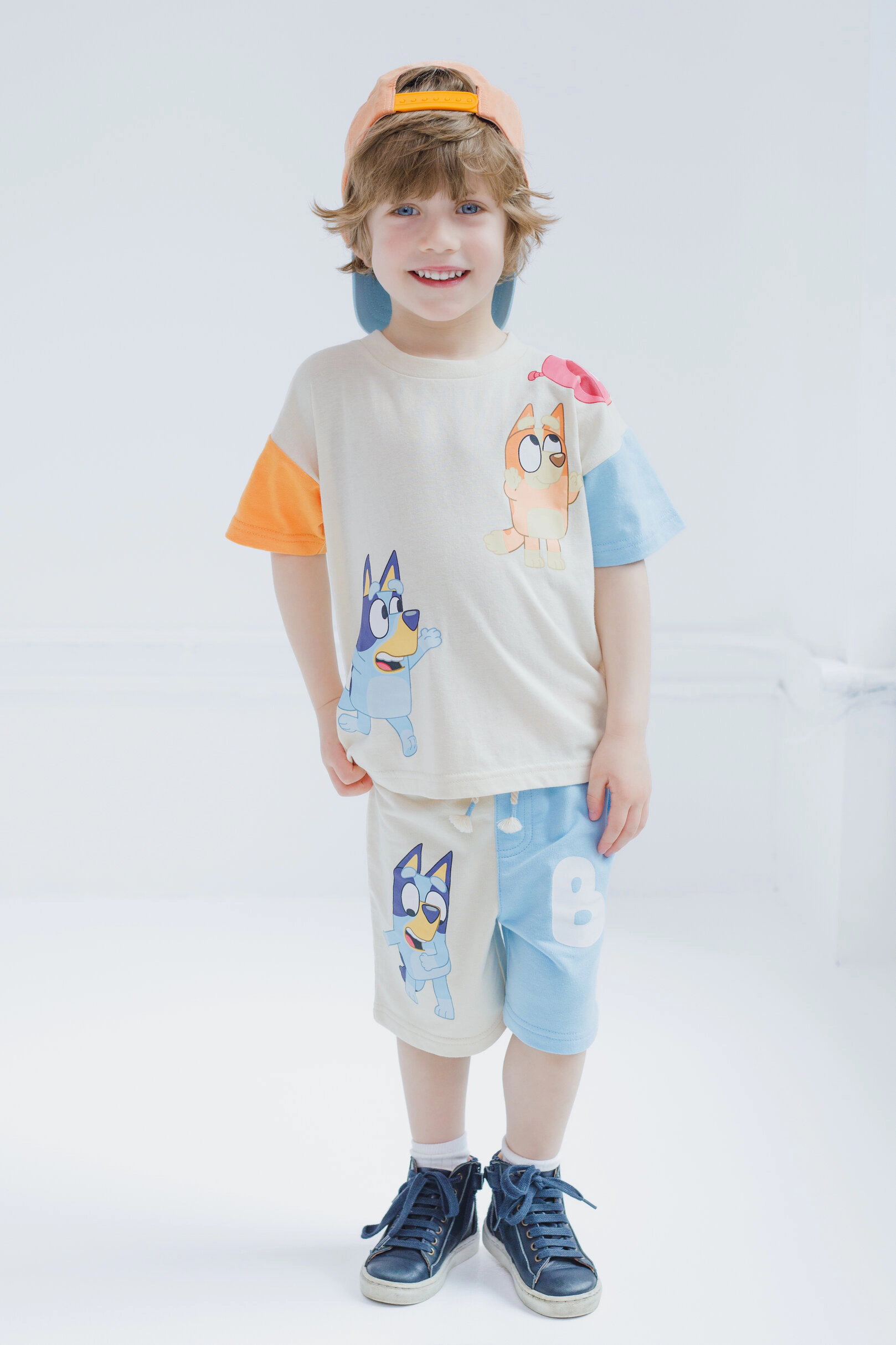 Bluey Boys' T-Shirt and Shorts Set with Hat