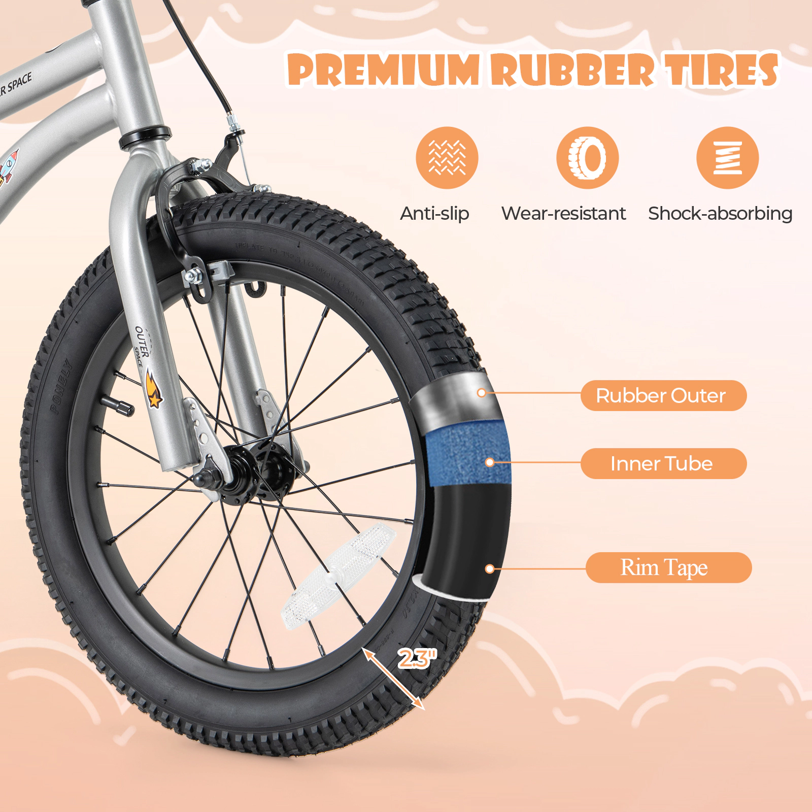 Hivvago 16-Inch Kids Bike Bicycle for Boys Girls 4-7 Adjustable with High Carbon Steel Frame